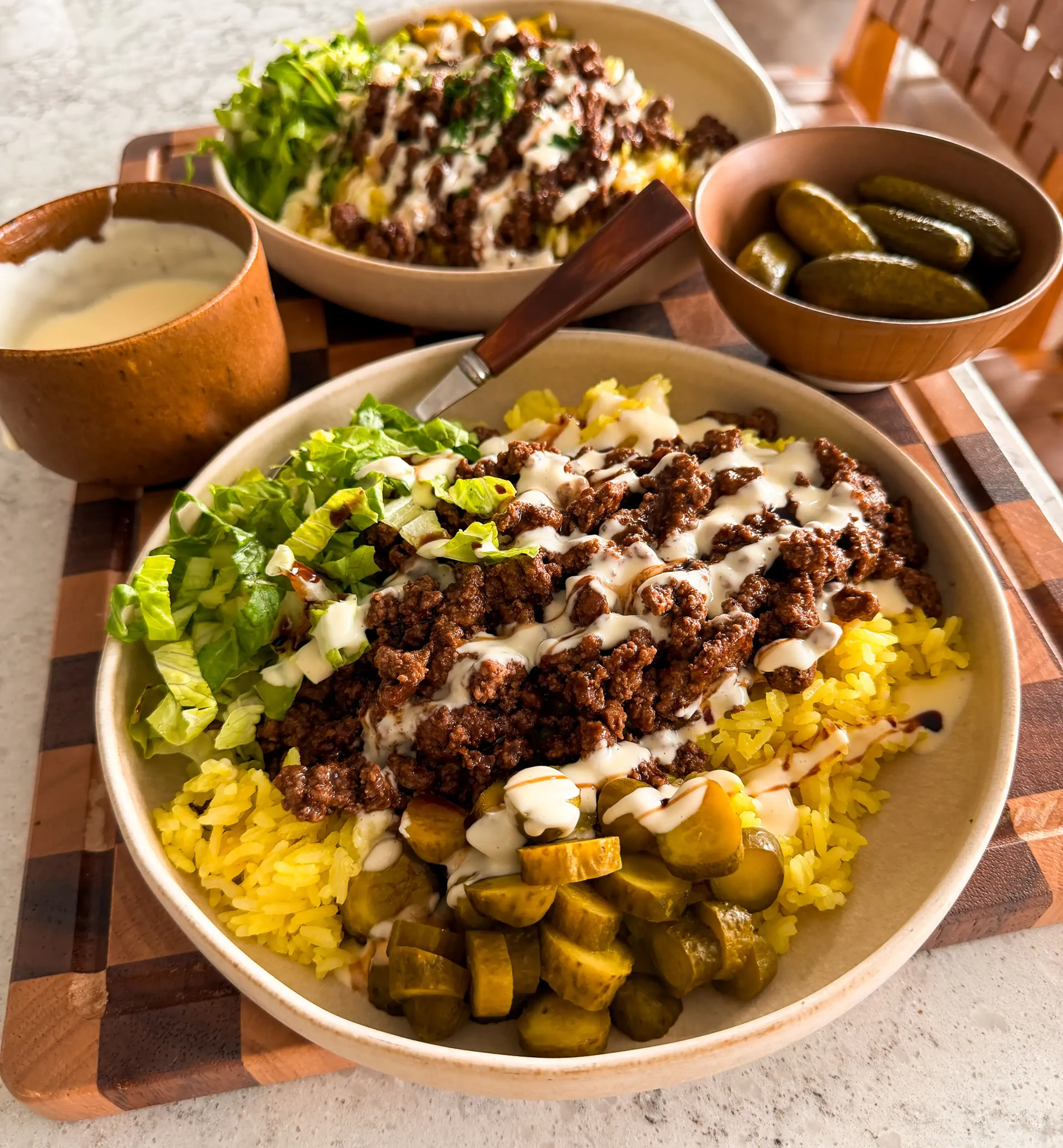 Shawarma Ground Beef Rice Bowls
