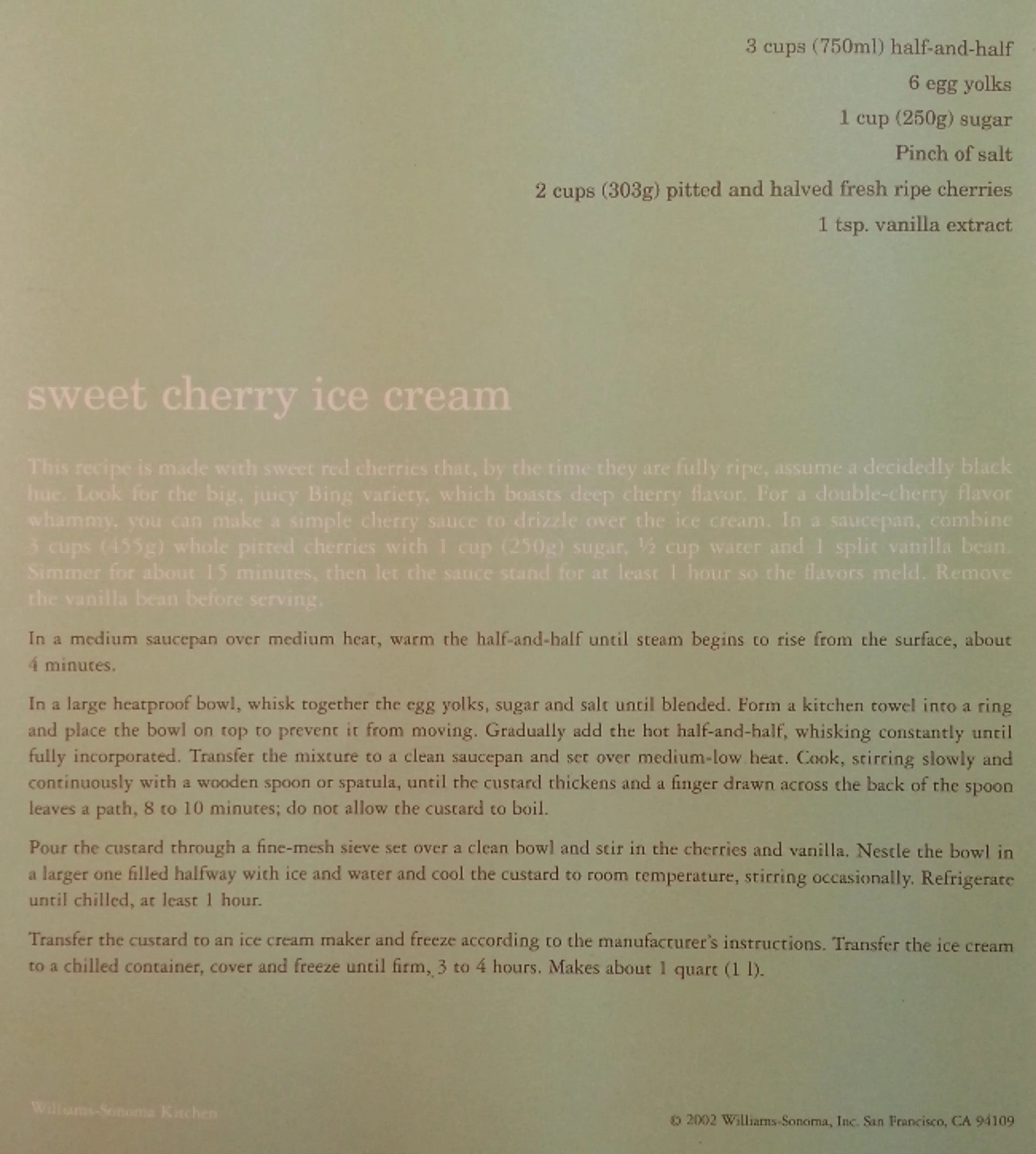 Sweet Cherry Ice Cream (Williams Sonoma)