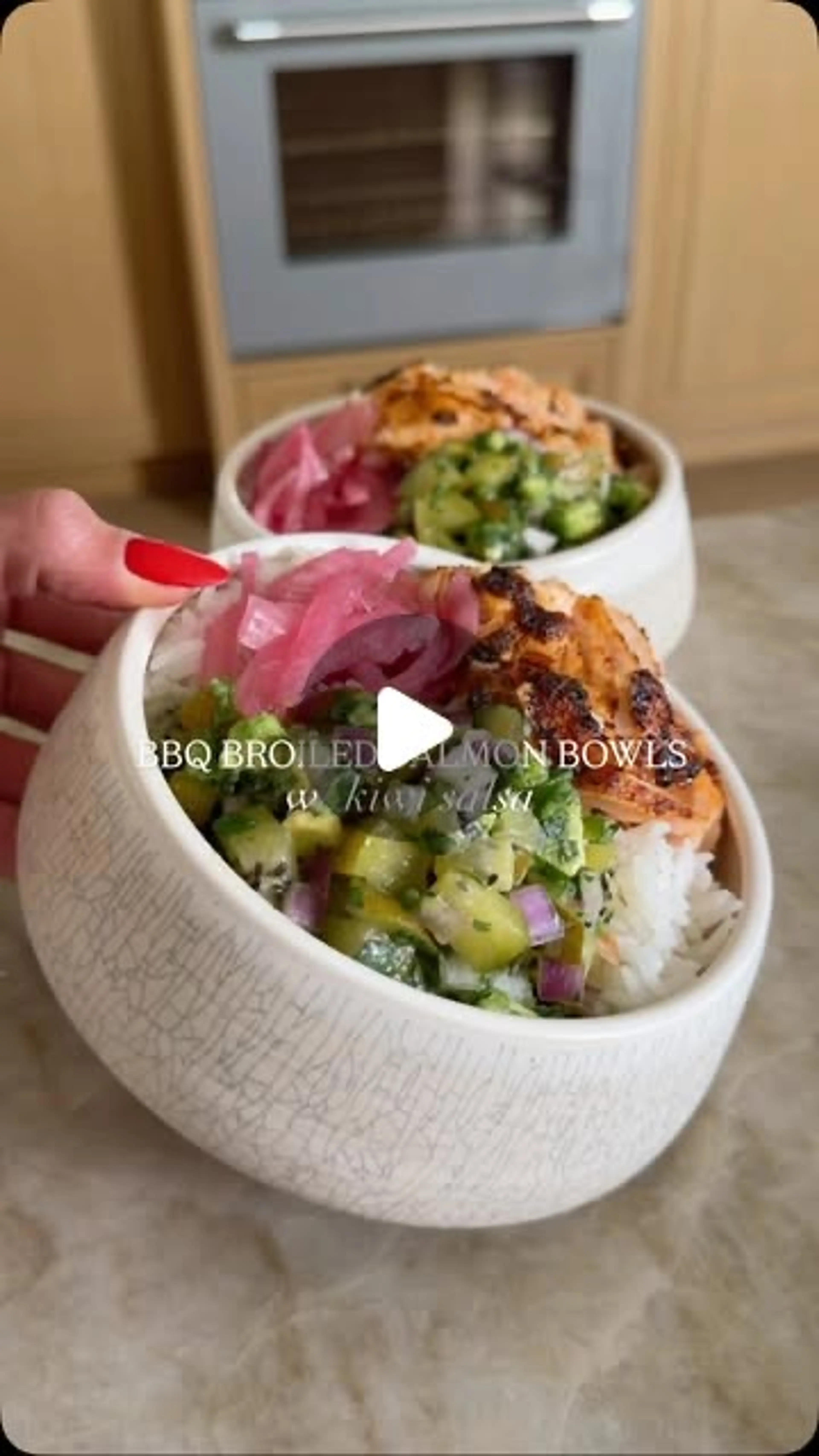Bbq Broiled Salmon Bowls With Kiwi Salsa