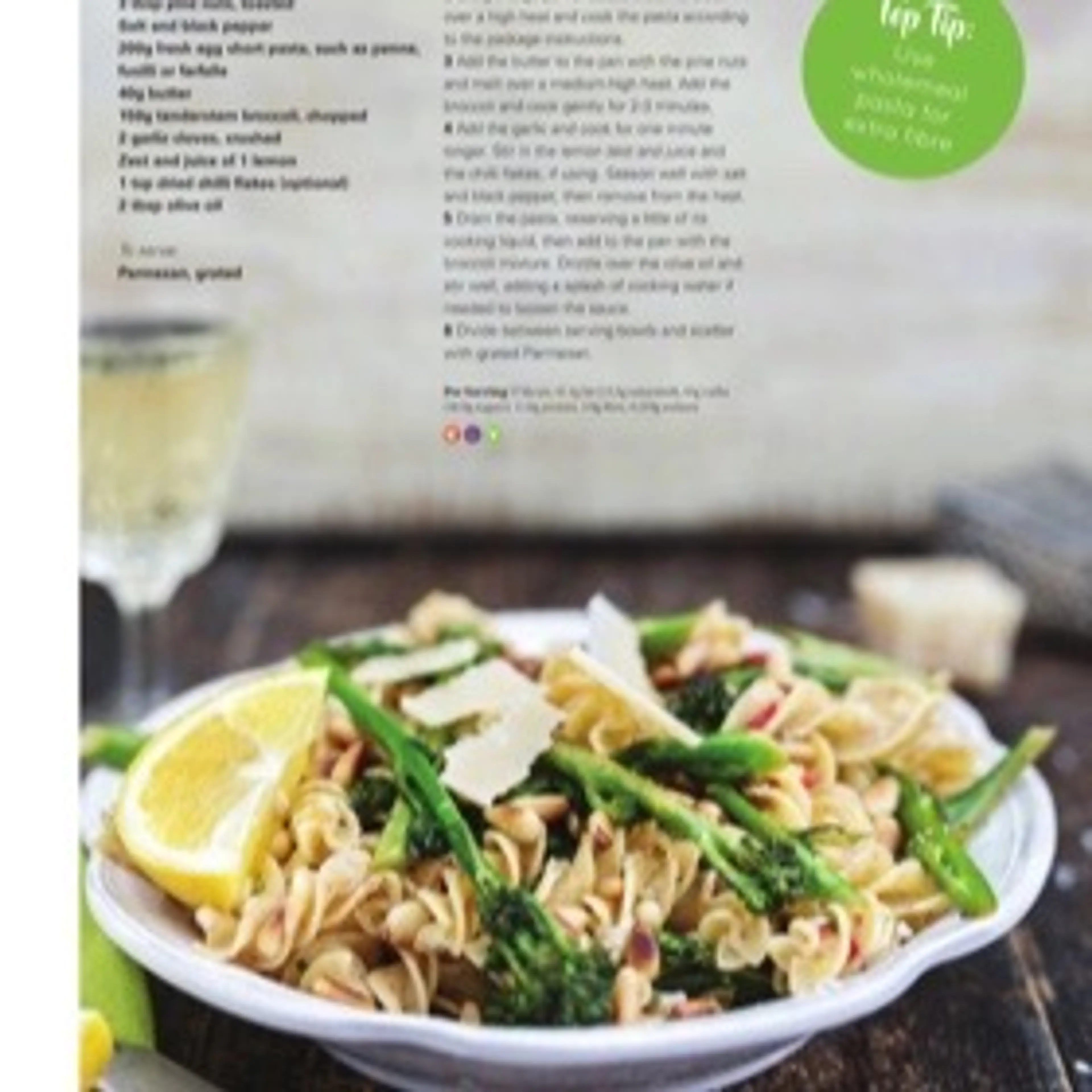 FRESH PASTA WITH LEMON, BROCCOLI AND PINE NUTS