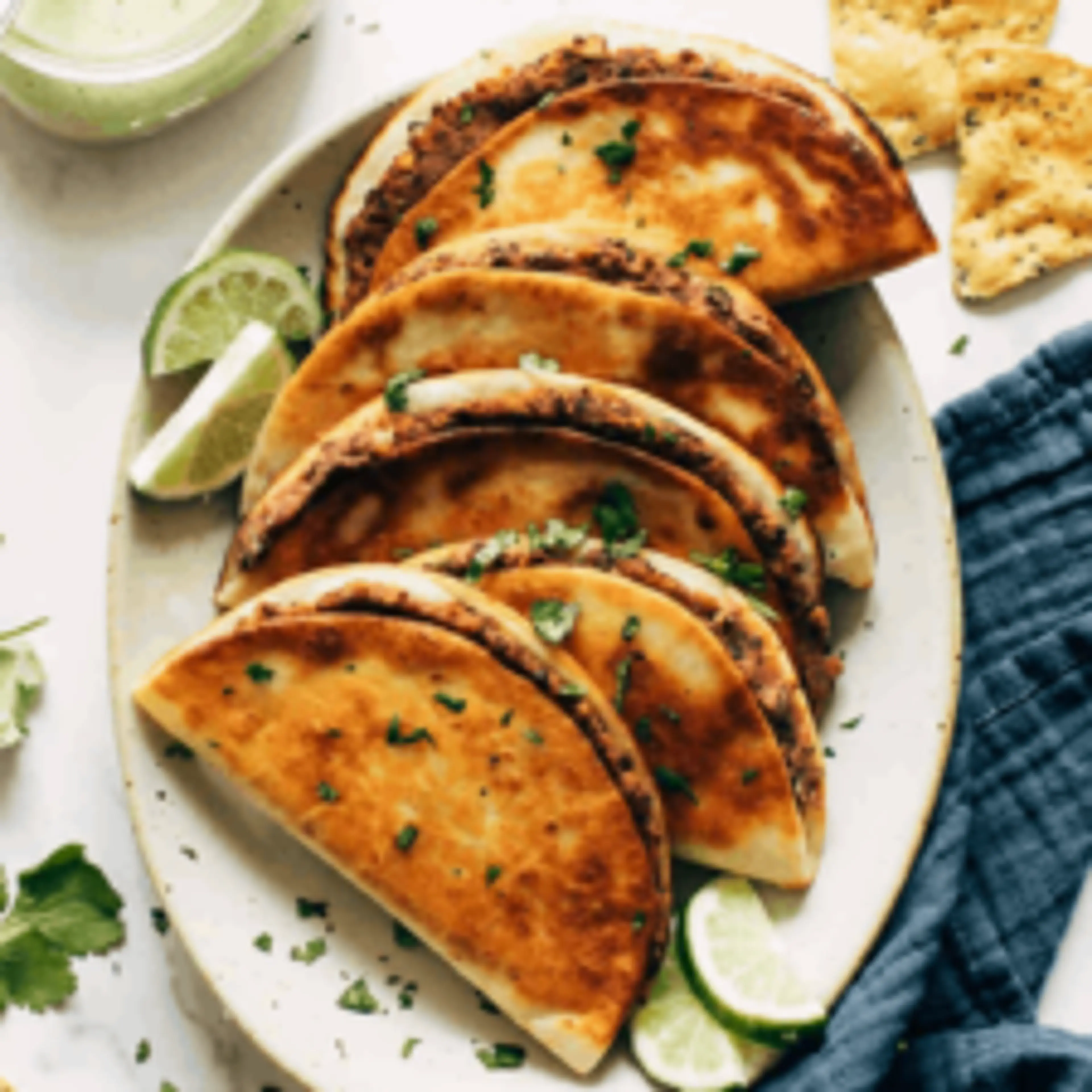 Crispy Black Bean Tacos with Cilantro Lime Sauce
