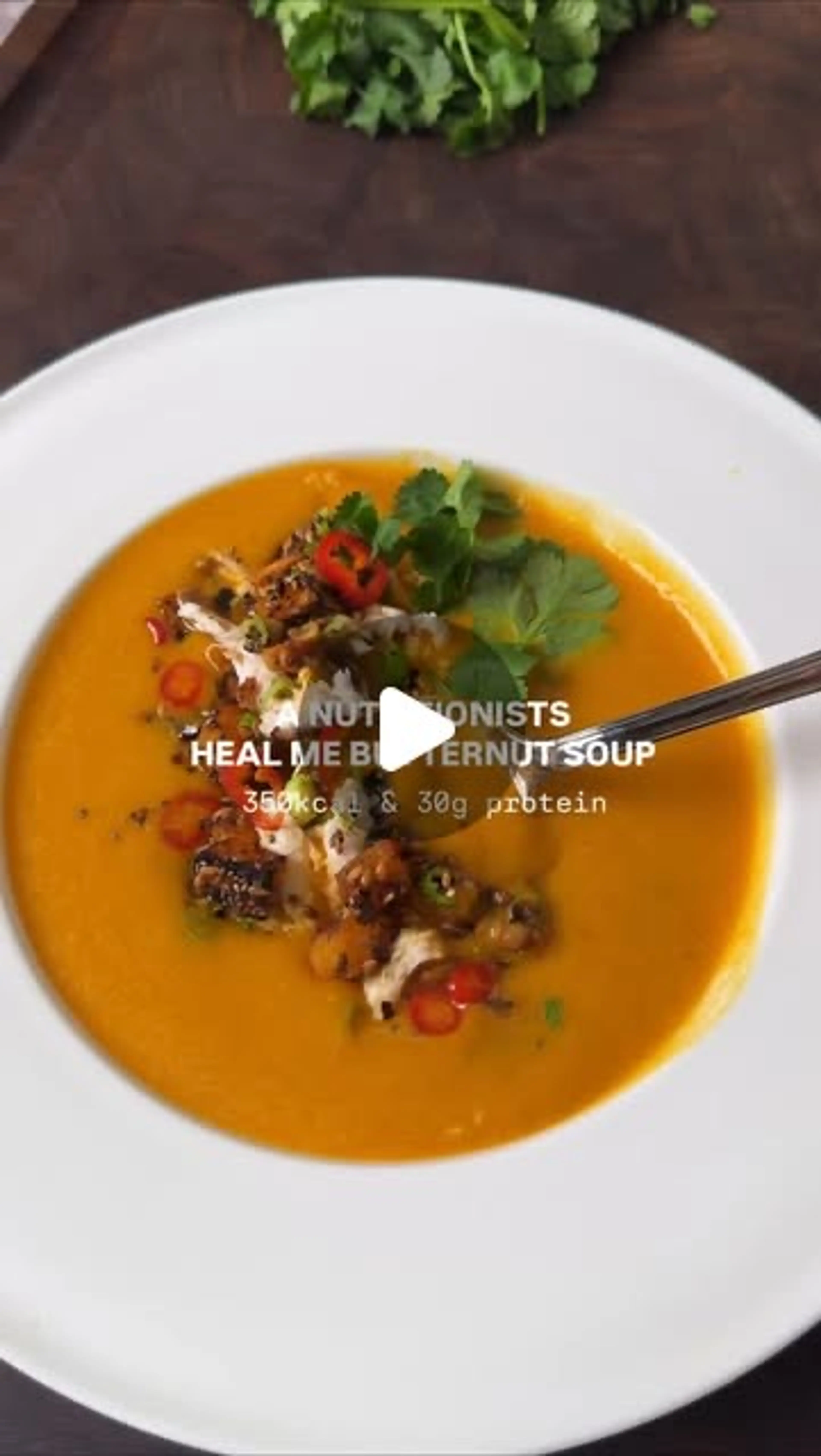 Thai Butternut Soup with Crispy Salt & Chilli Topper