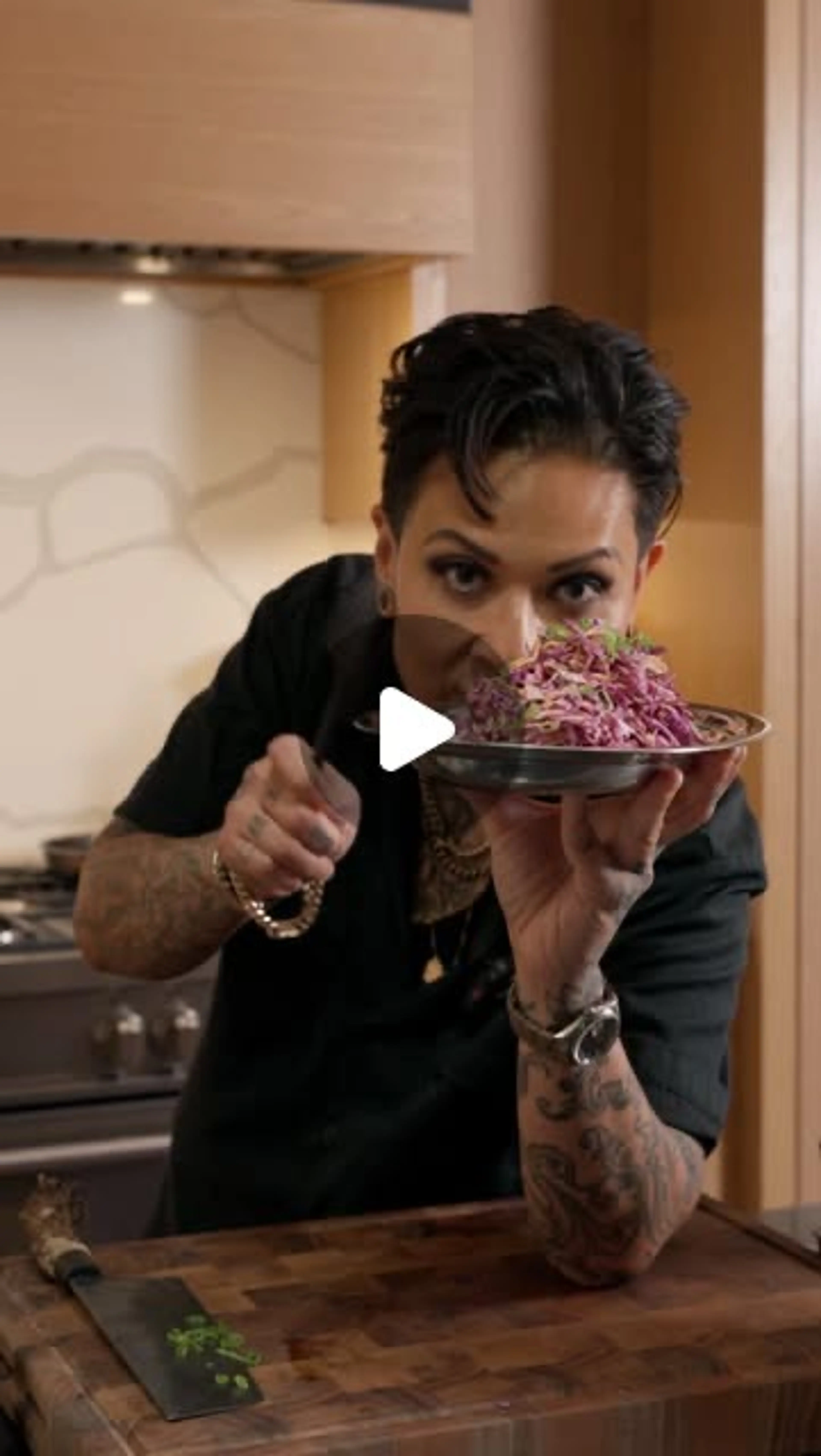 Miso Ginger Red Cabbage Salad