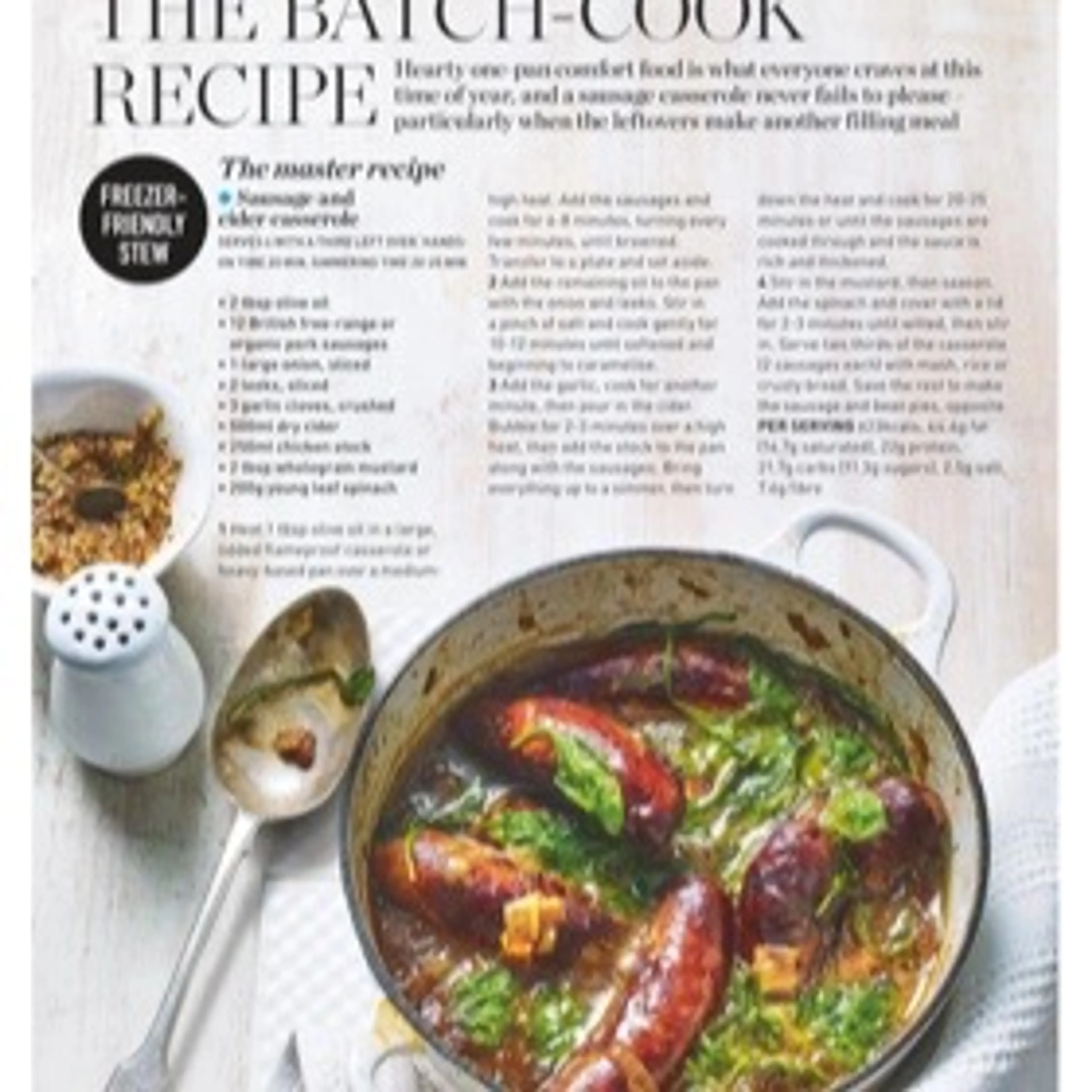 Sausage and cider casserole