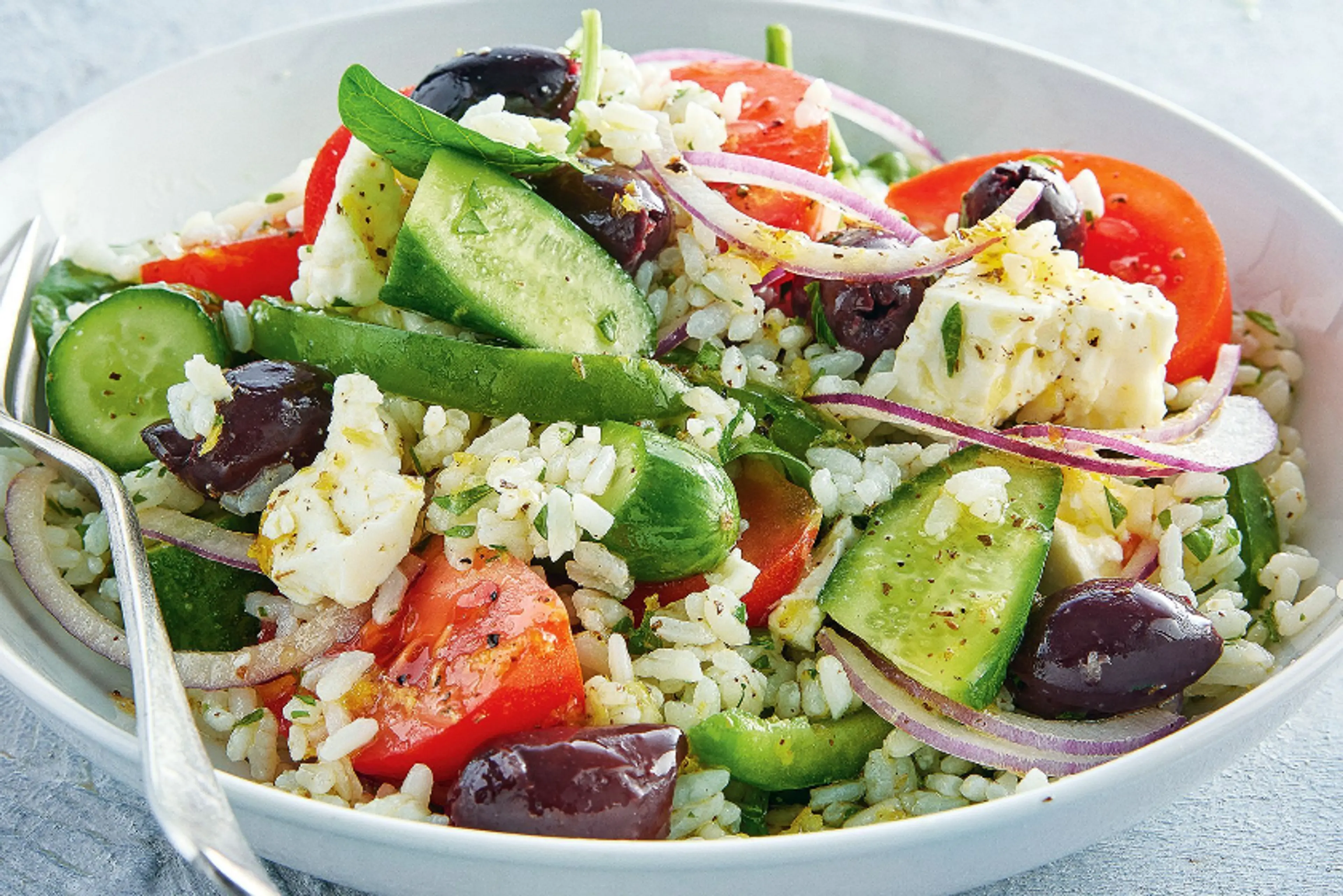 Greek lemon rice salad recipe