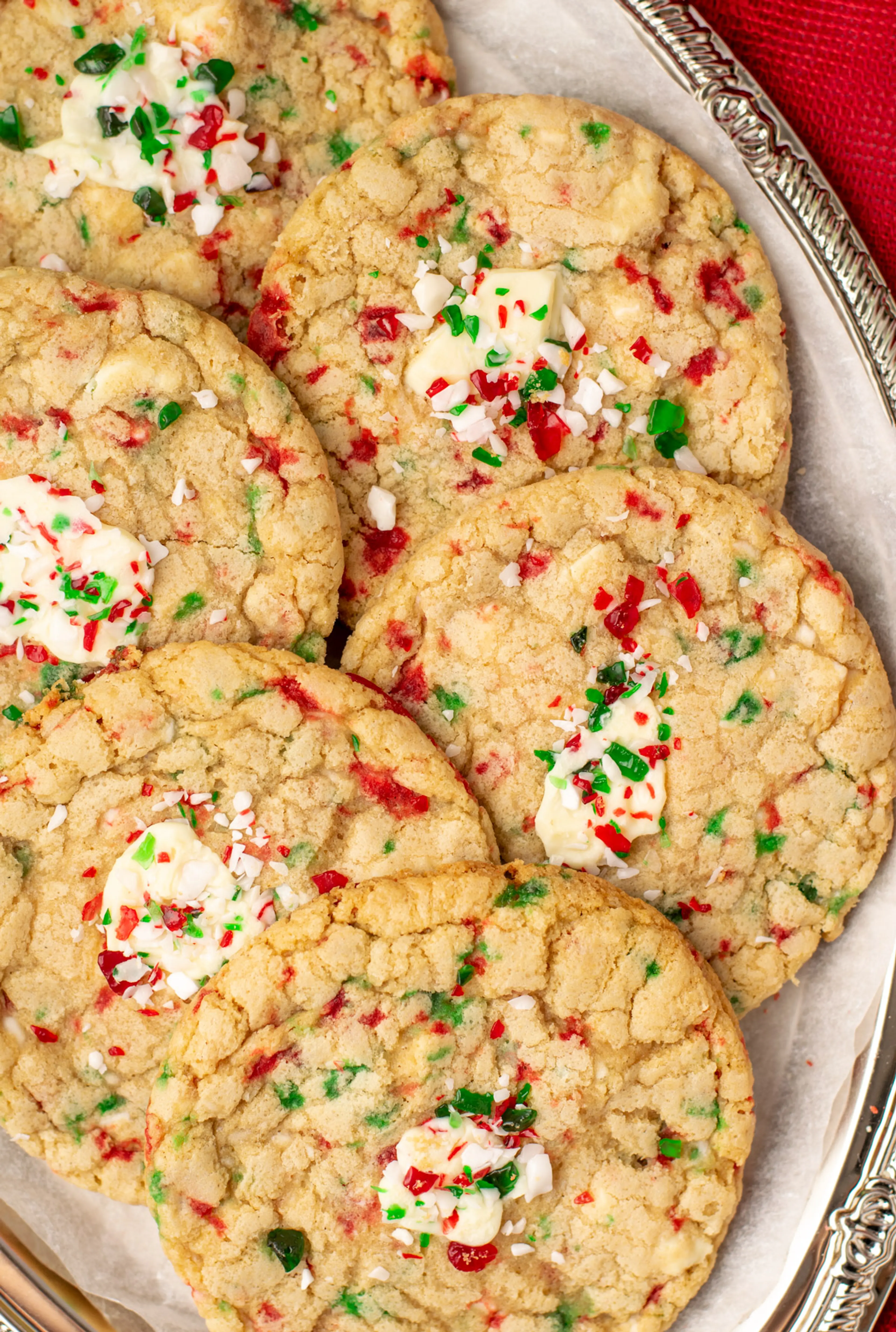 Gluten-Free White Chocolate Candy Cane Cookies