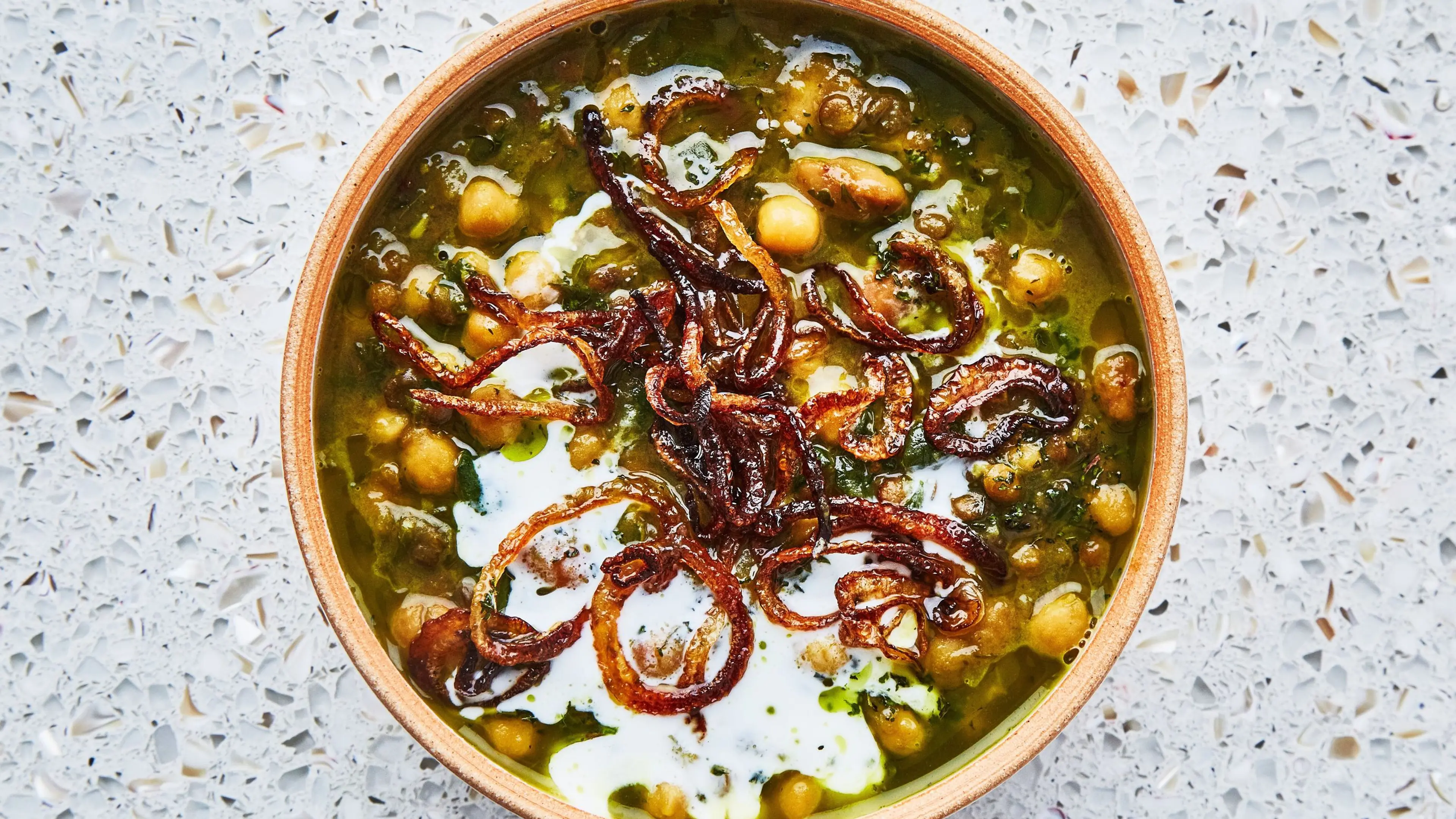 Beans and Green Soup With Salted Yogurt and Sizzled Mint