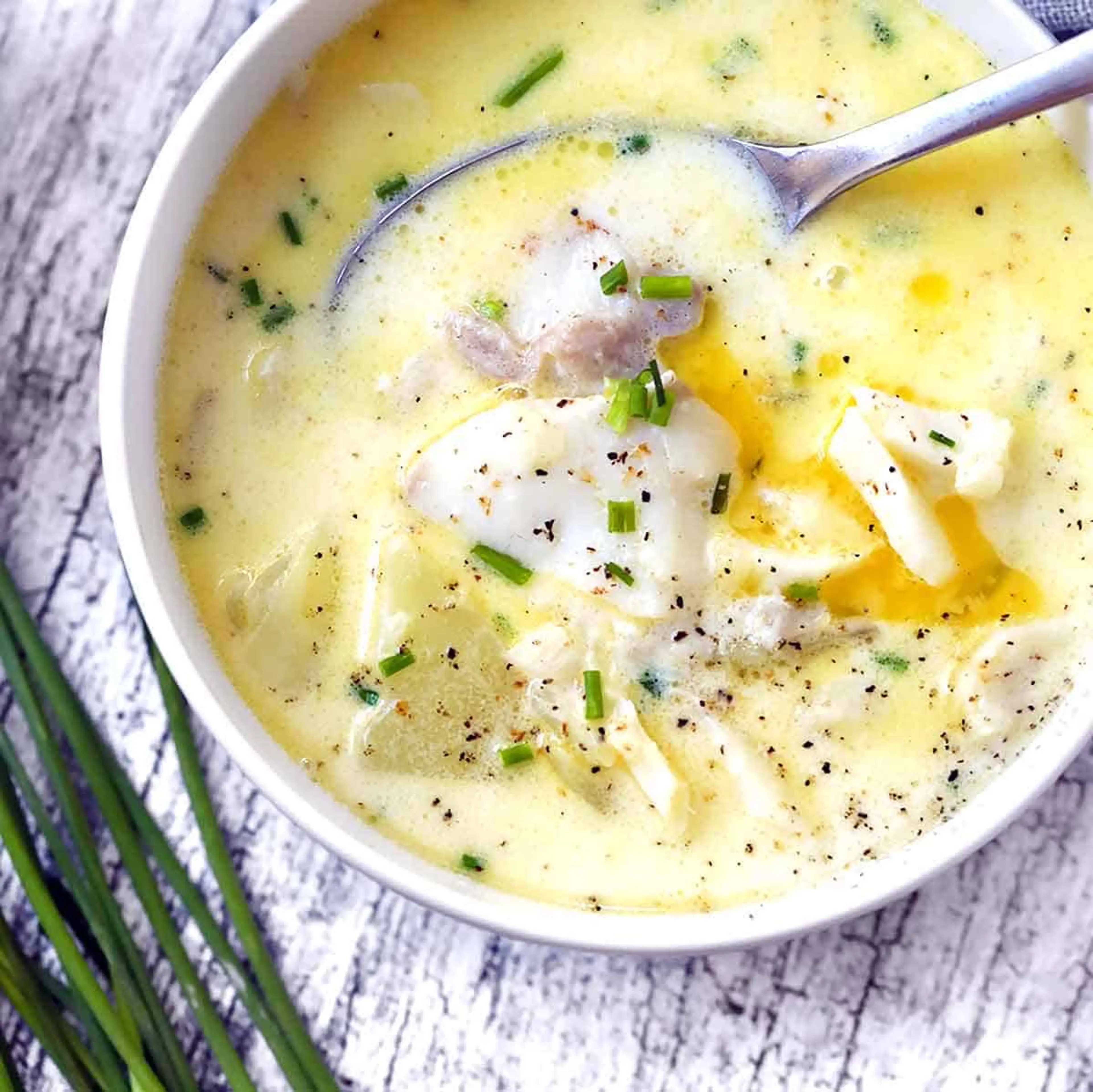Creamy New England Fish Chowder + BACON