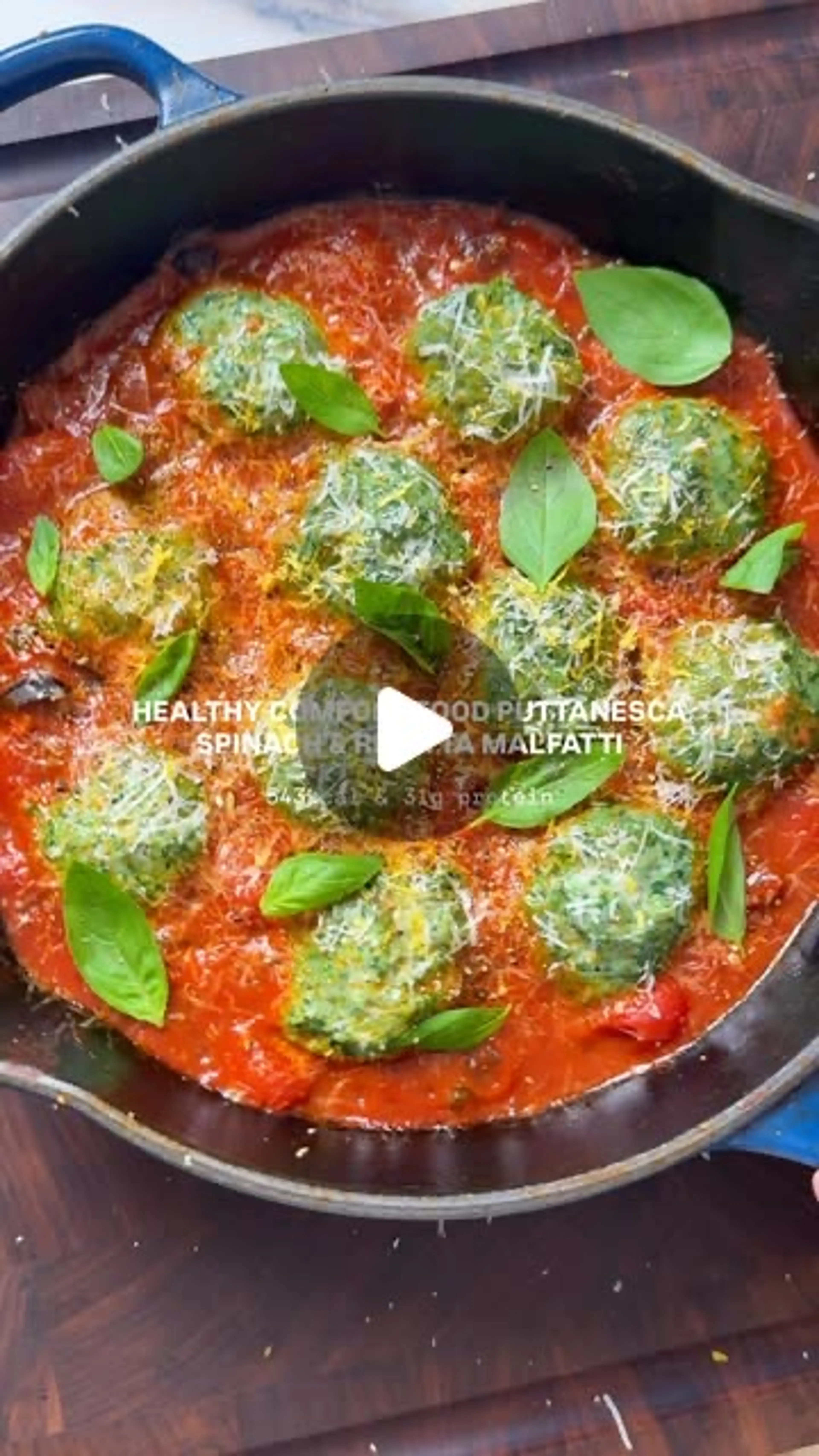 Puttanesca Spinach & Ricotta Malfatti
