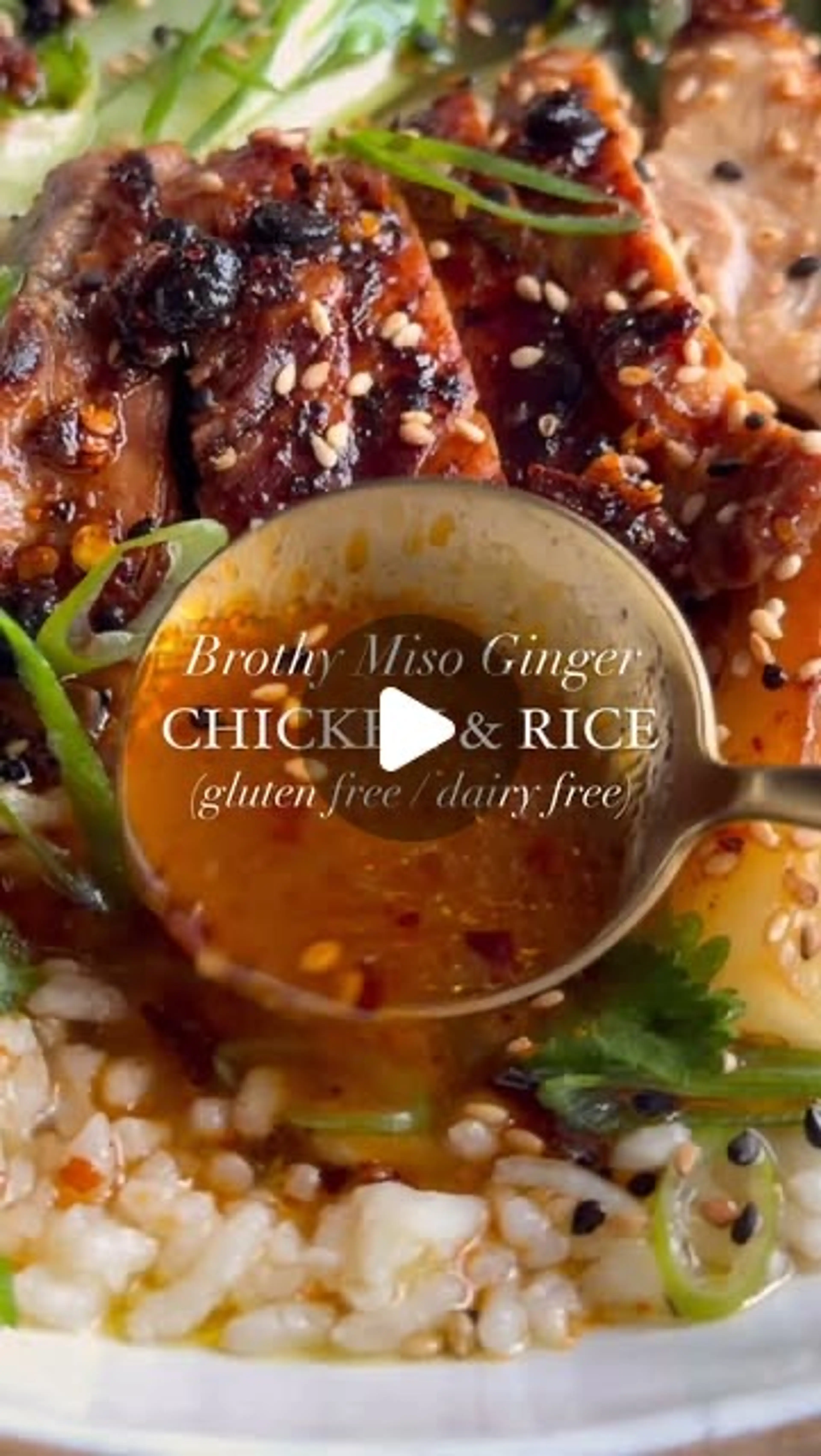 Brothy Miso Ginger Chicken, Bok Choy & Rice