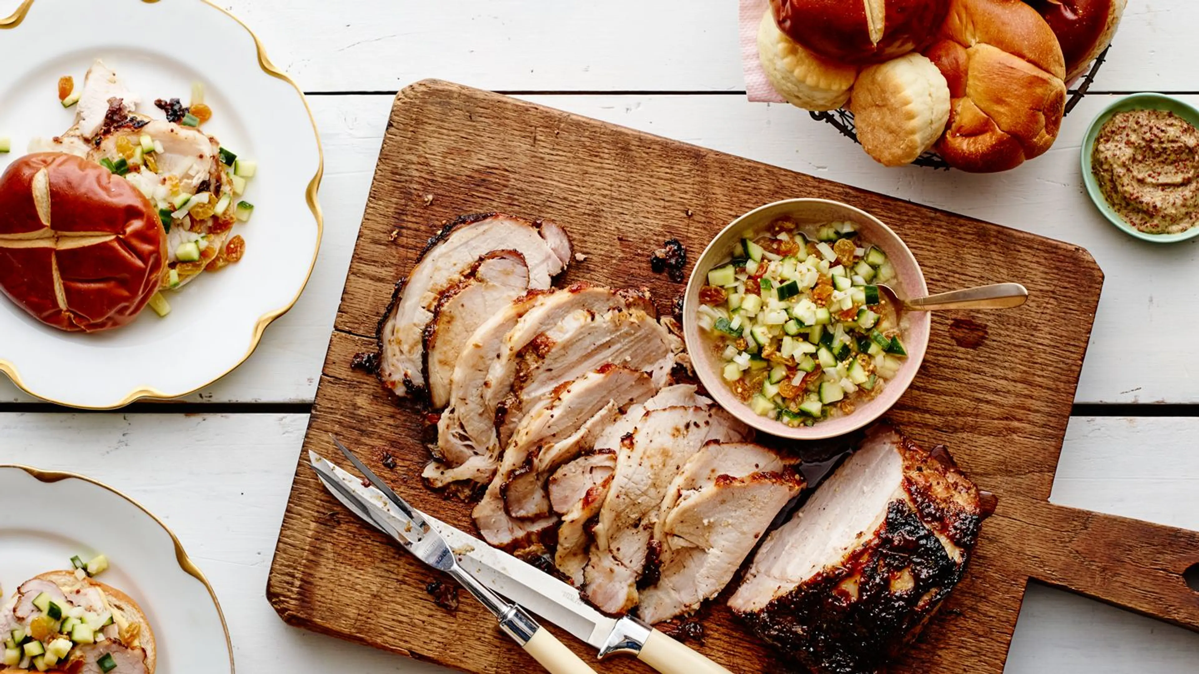 Cider-Brined Mustard-Glazed Pork Loin
