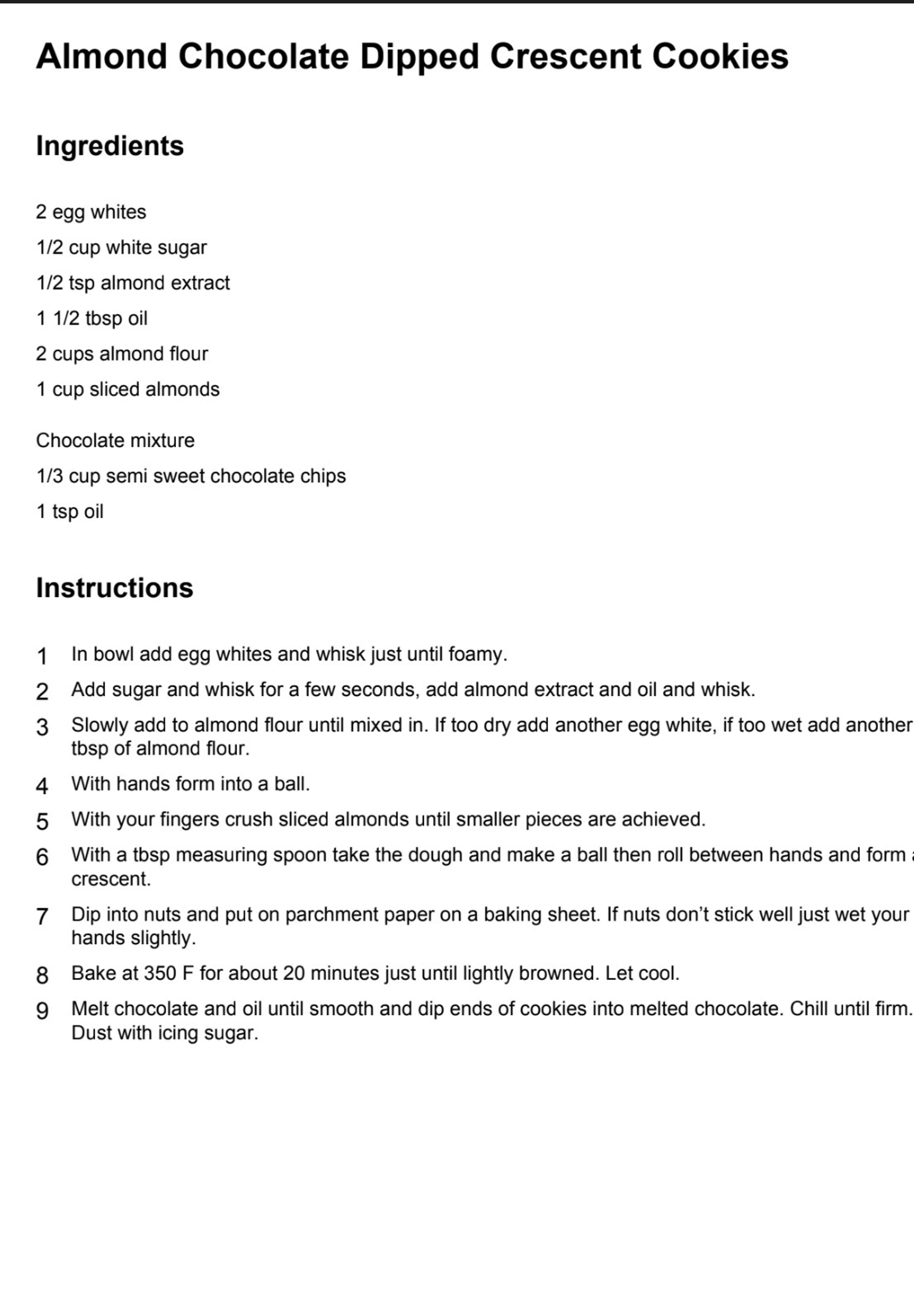 ALMOND CHOCOLATE-DIPPED CRESCENT PASSOVER COOKIES