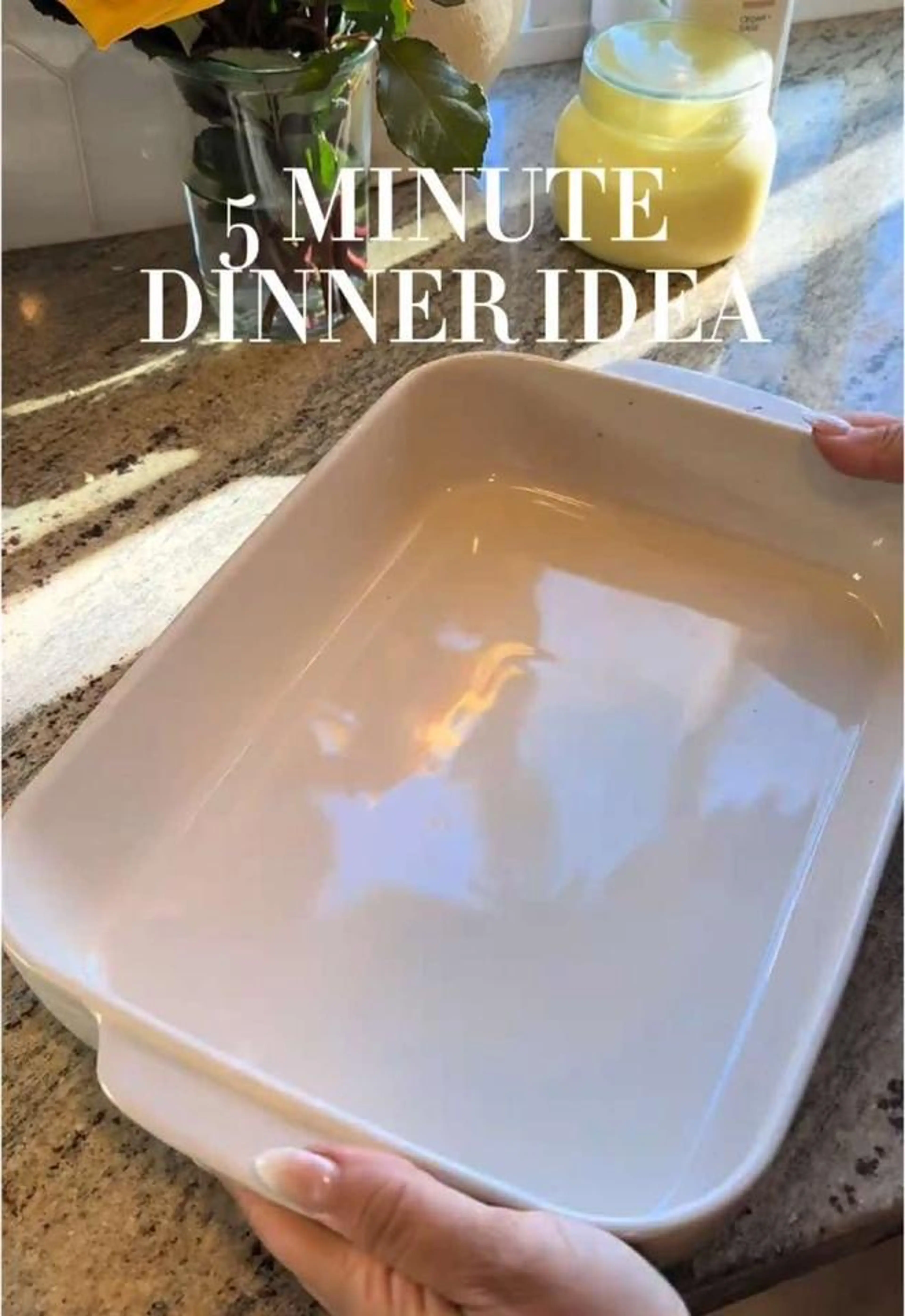 5 Minute Dinner Idea: Creamy Lemon Chicken Thigh Orzo Bake