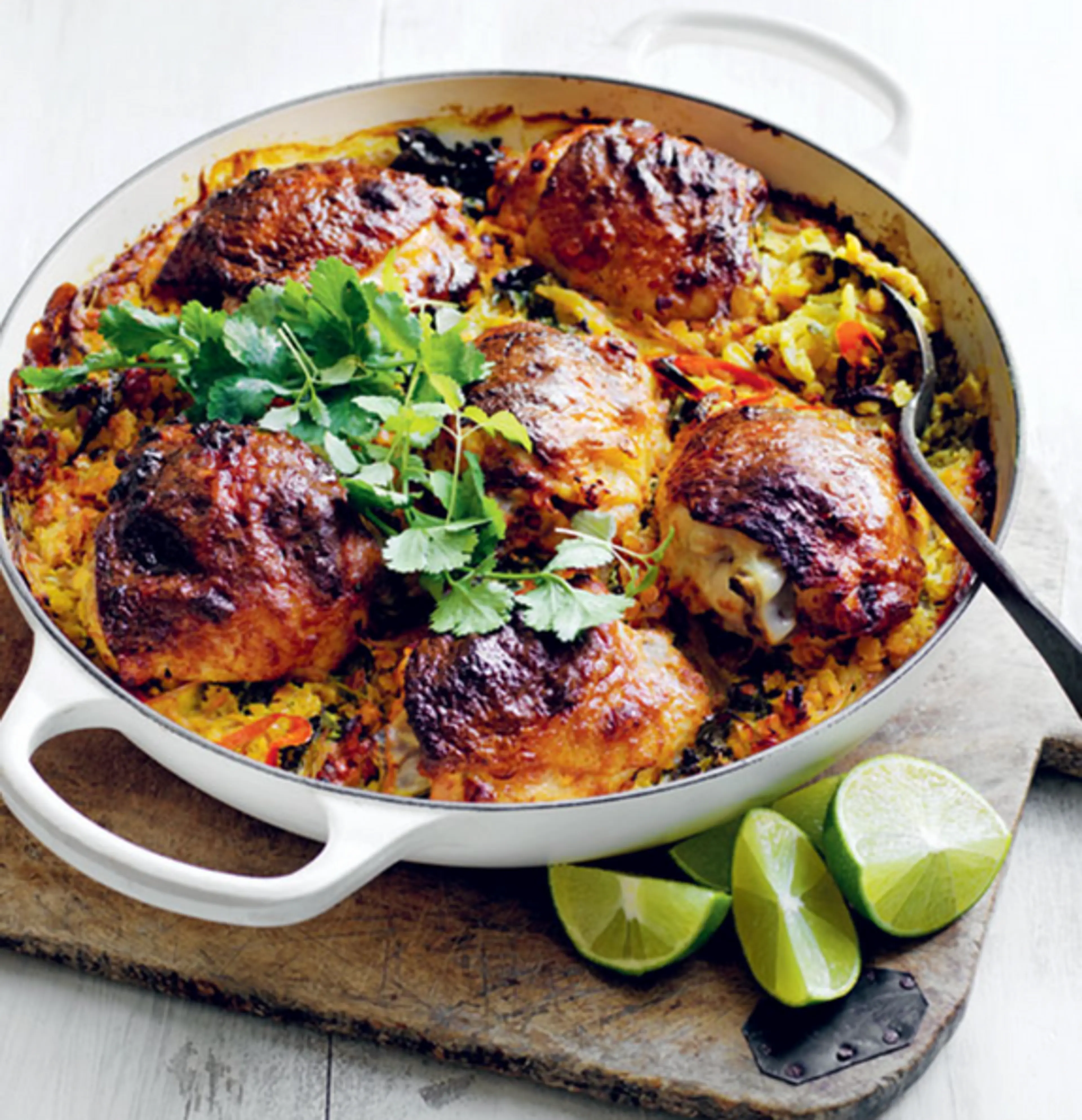 Baked Red Curry Chicken With Coconut Dal