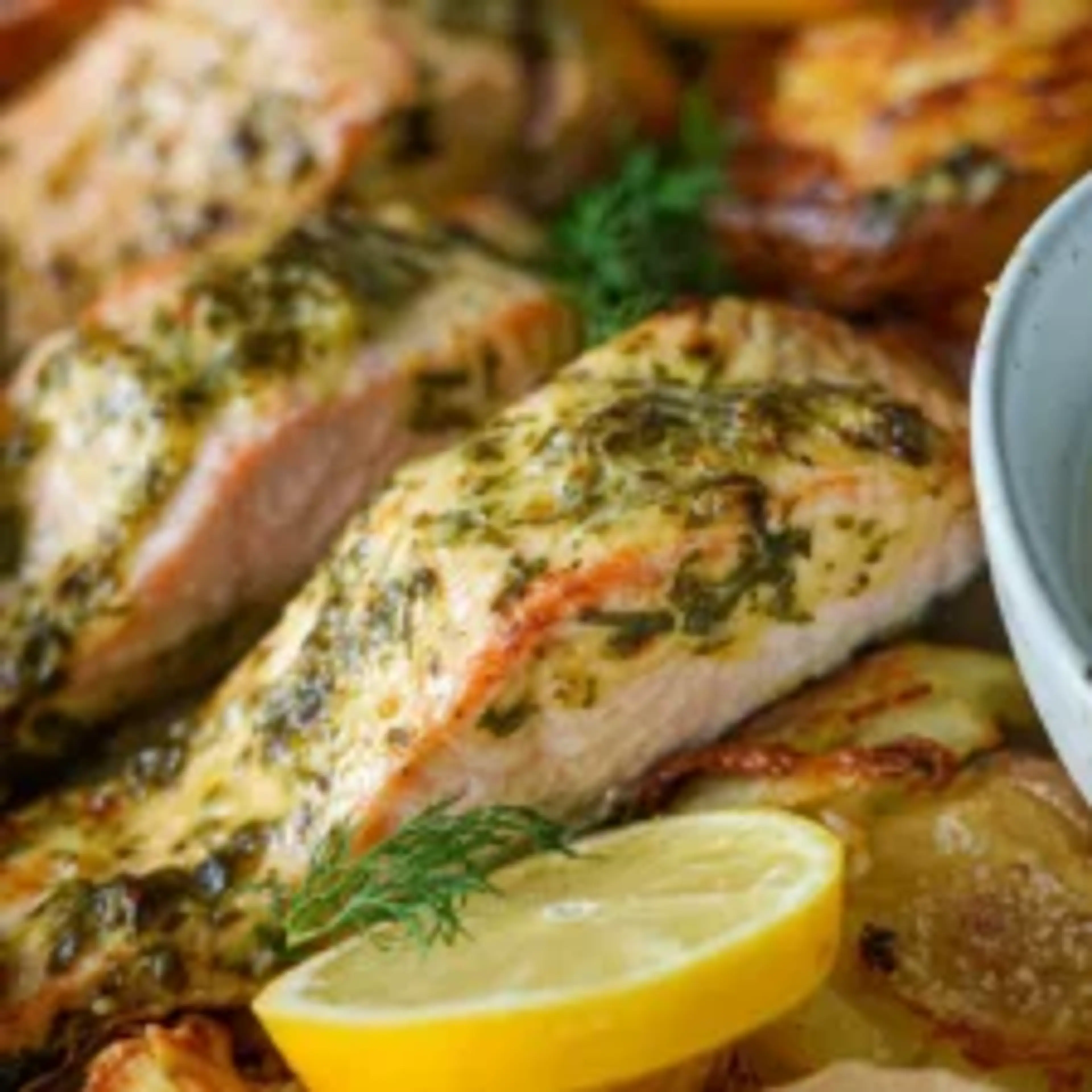 Dijon Salmon and Crispy Potatoes