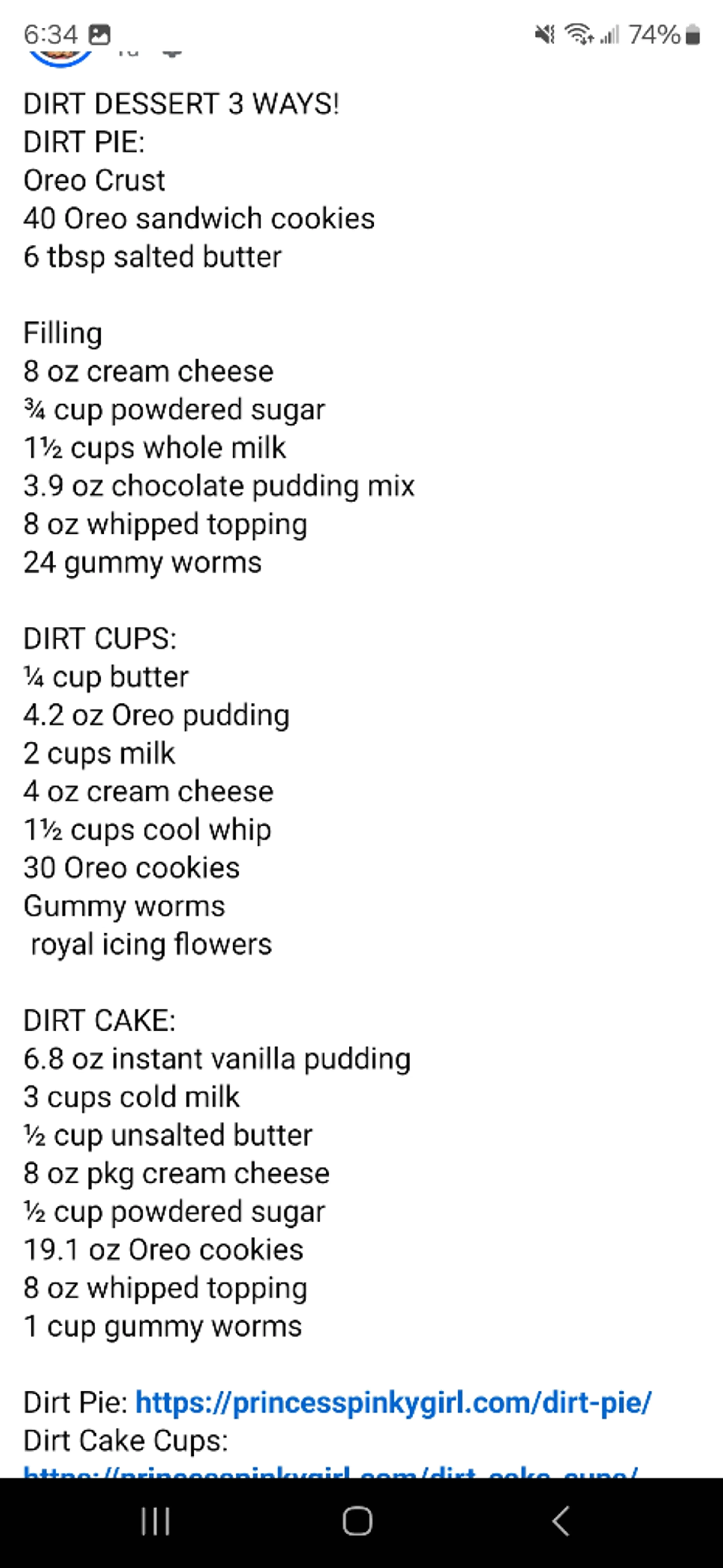 Dirt Pudding