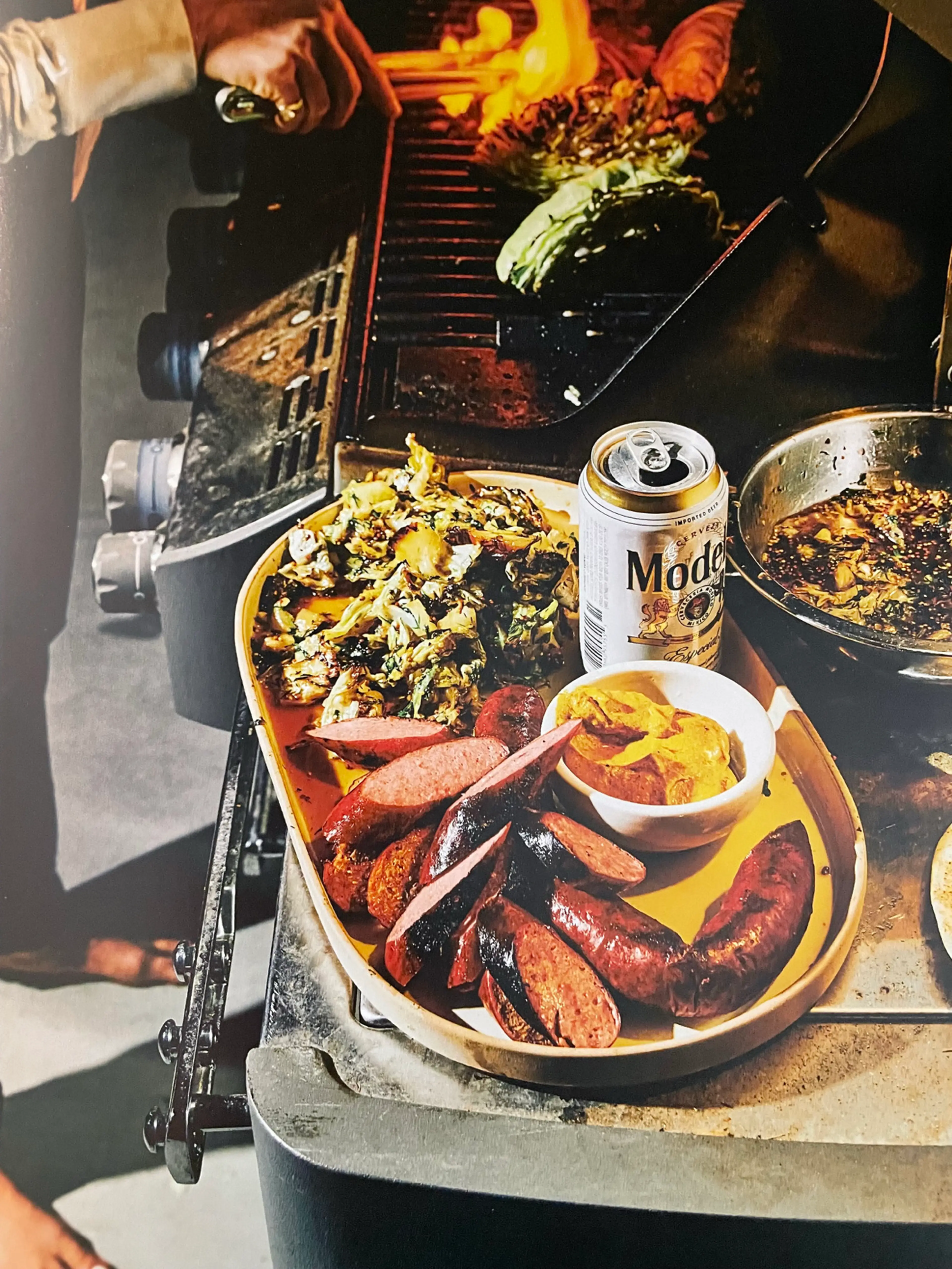 KIELBASA & CABBAGE PITAS WITH CURRY MUSTARD