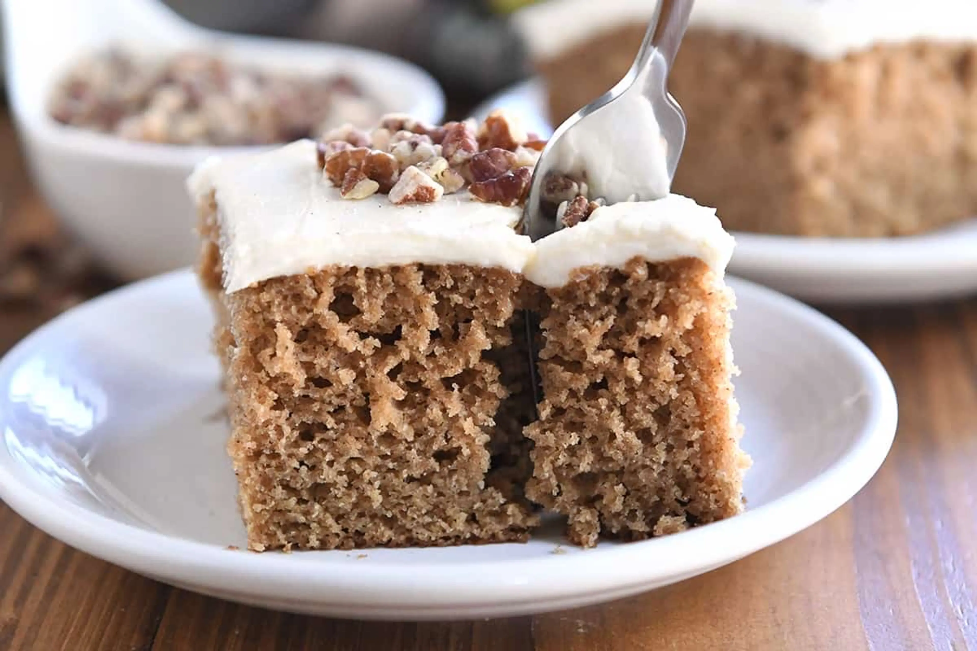 Applesauce Spice Cake with Brown Butter Cream Cheese Frostin