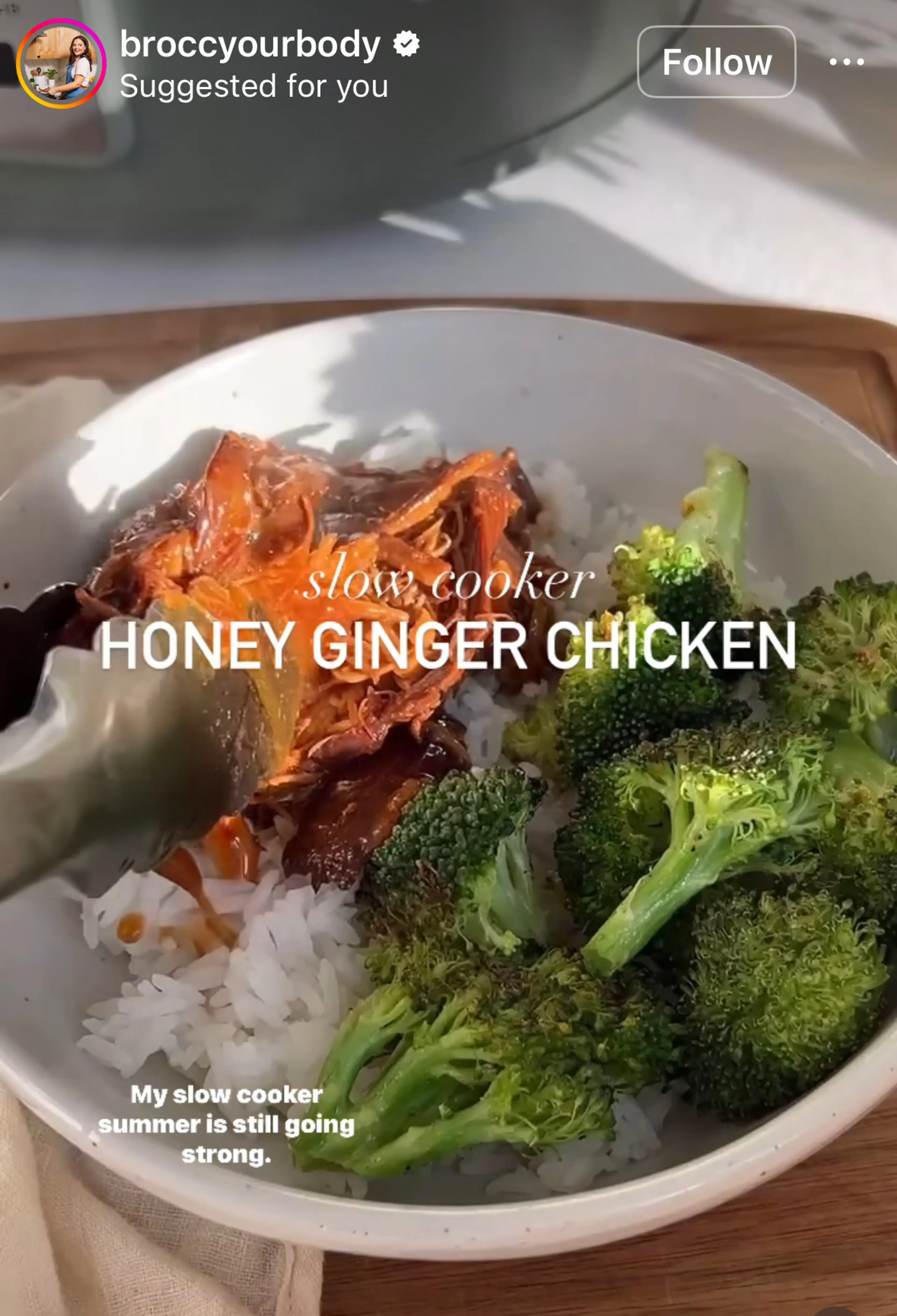 Slow Cooker Honey Ginger Chicken
