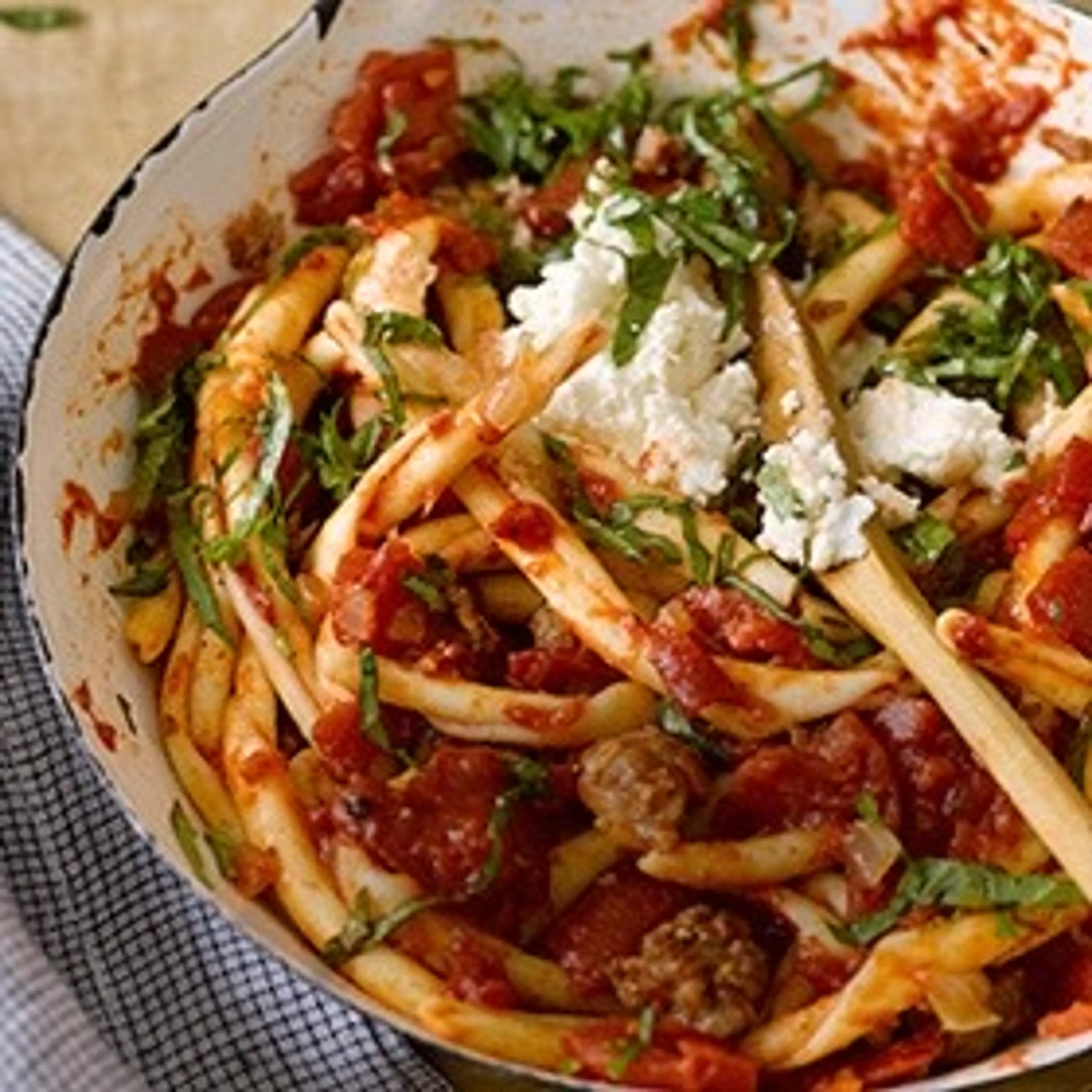 Sausage And Tomato Pasta With Mascarpone