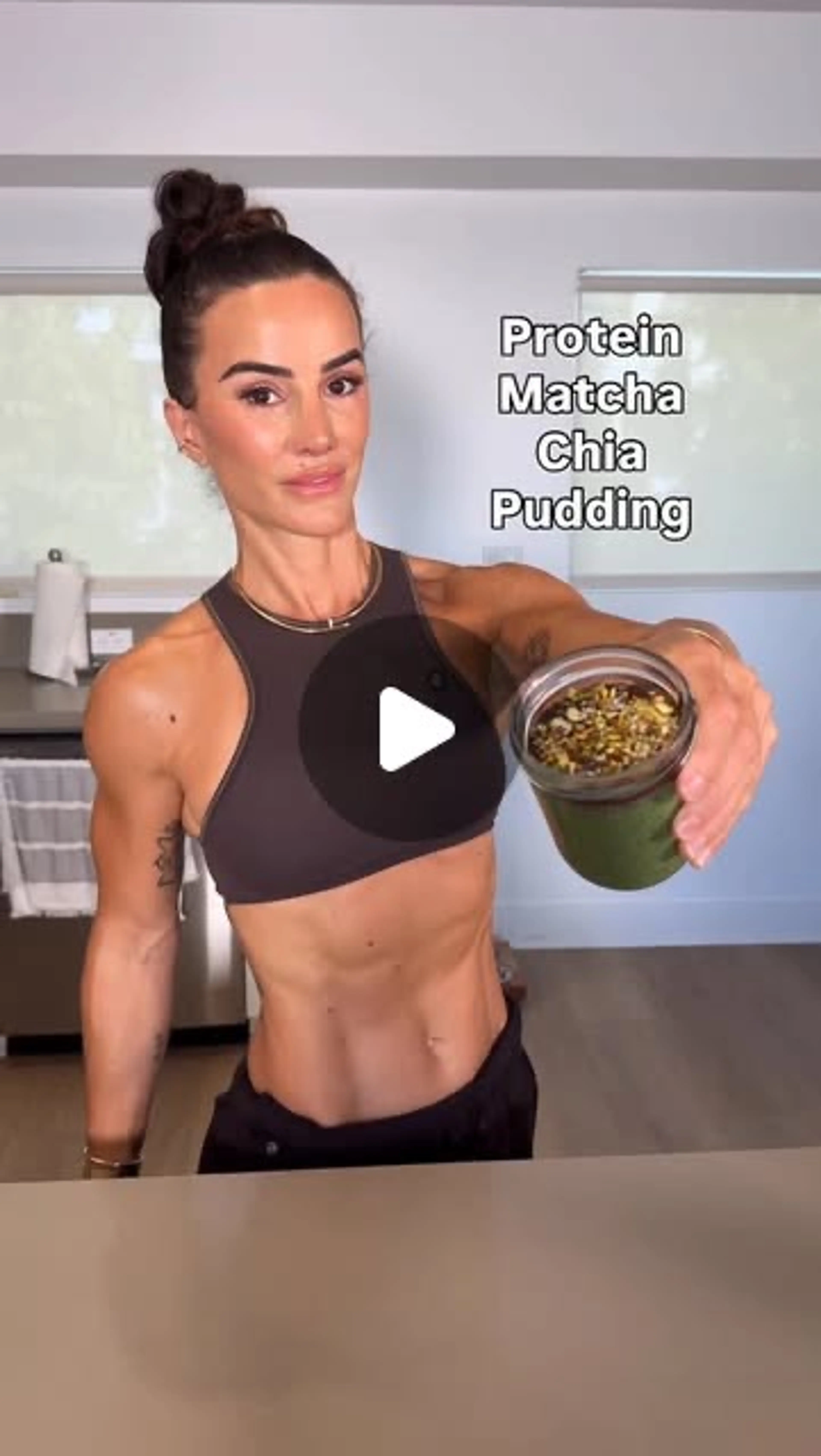 Protein Matcha Chia Pudding - Gut Healthy Fiber, Energizing,