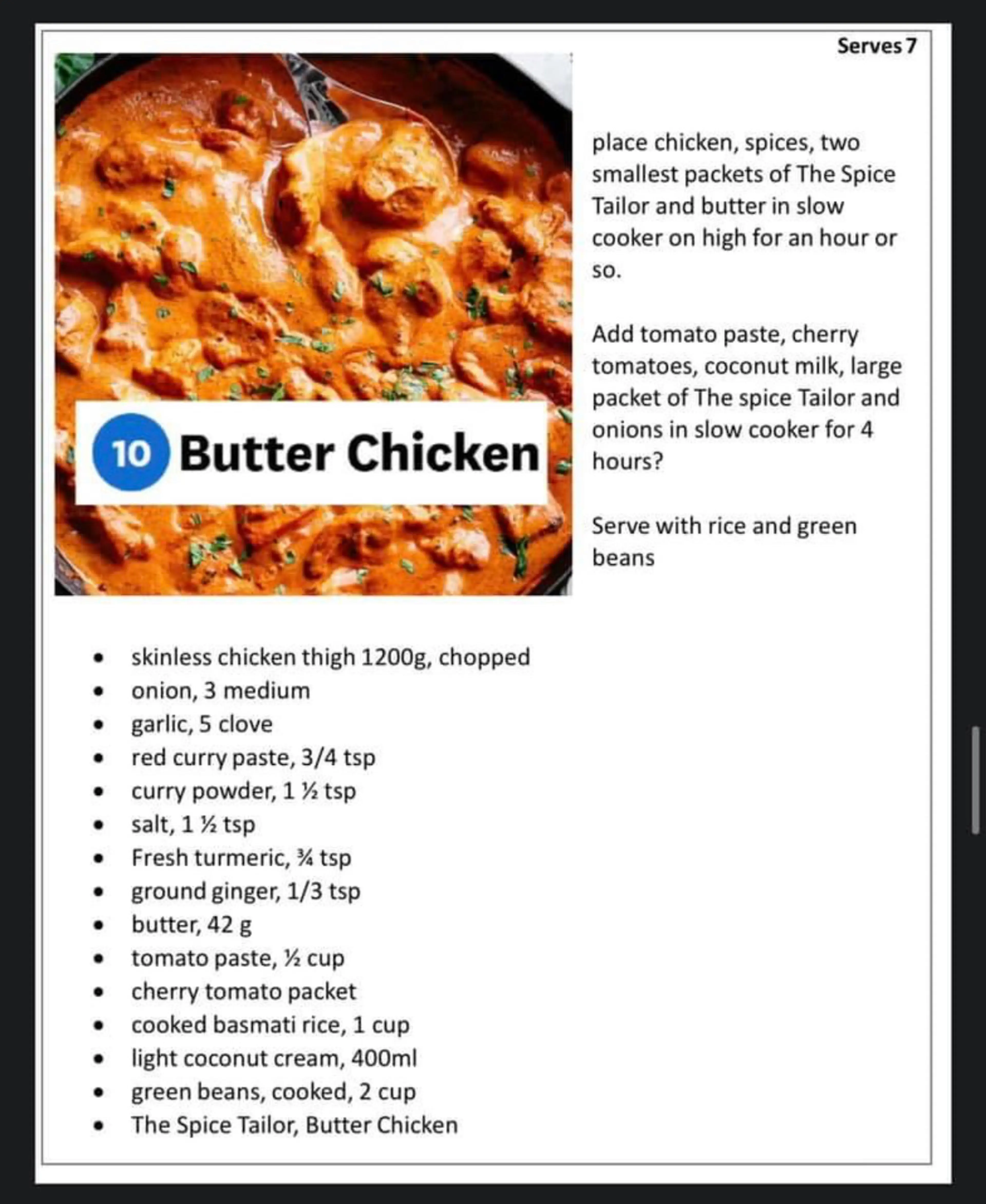 Slow Cooker Butter Chicken