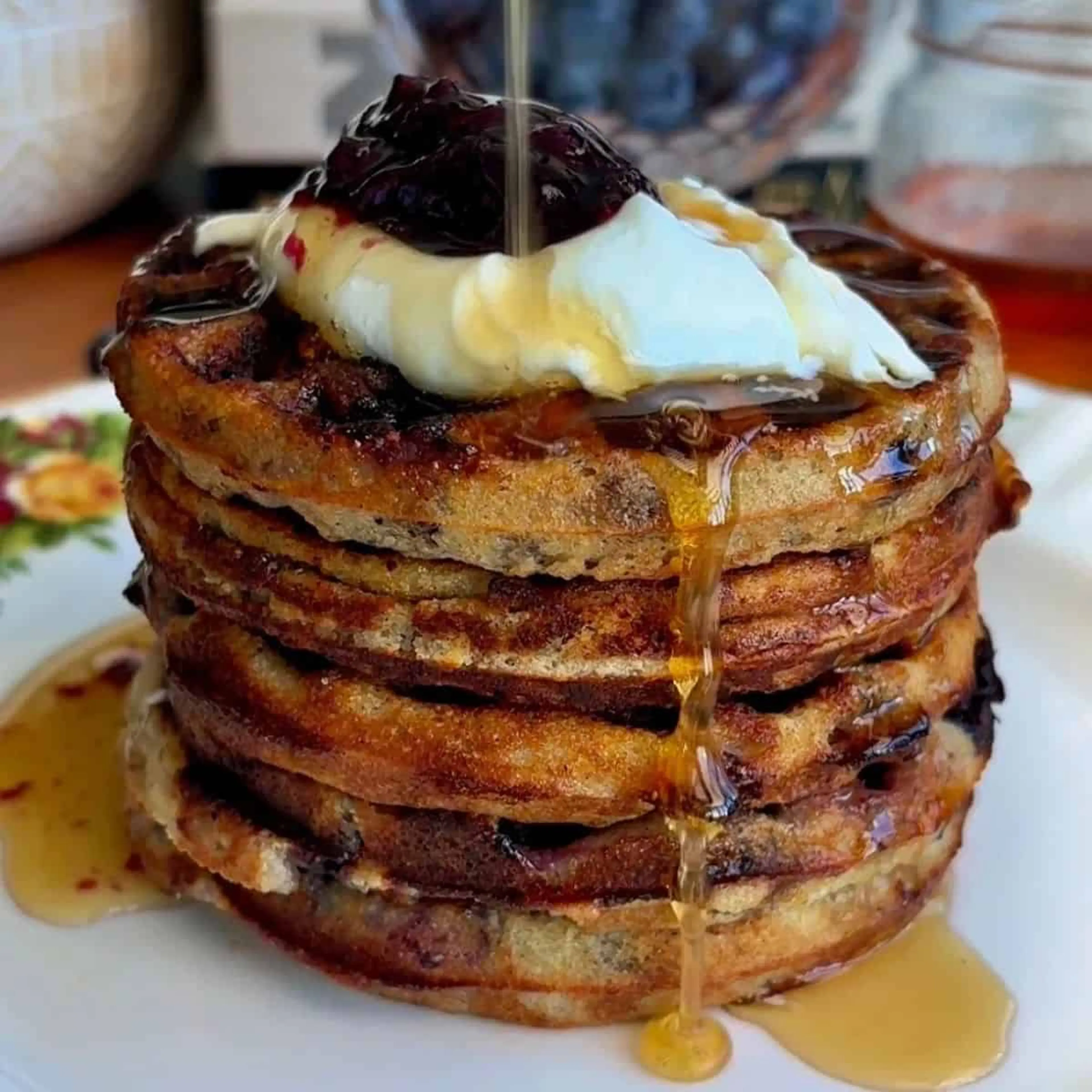 Healthy Blueberry Mini Waffles