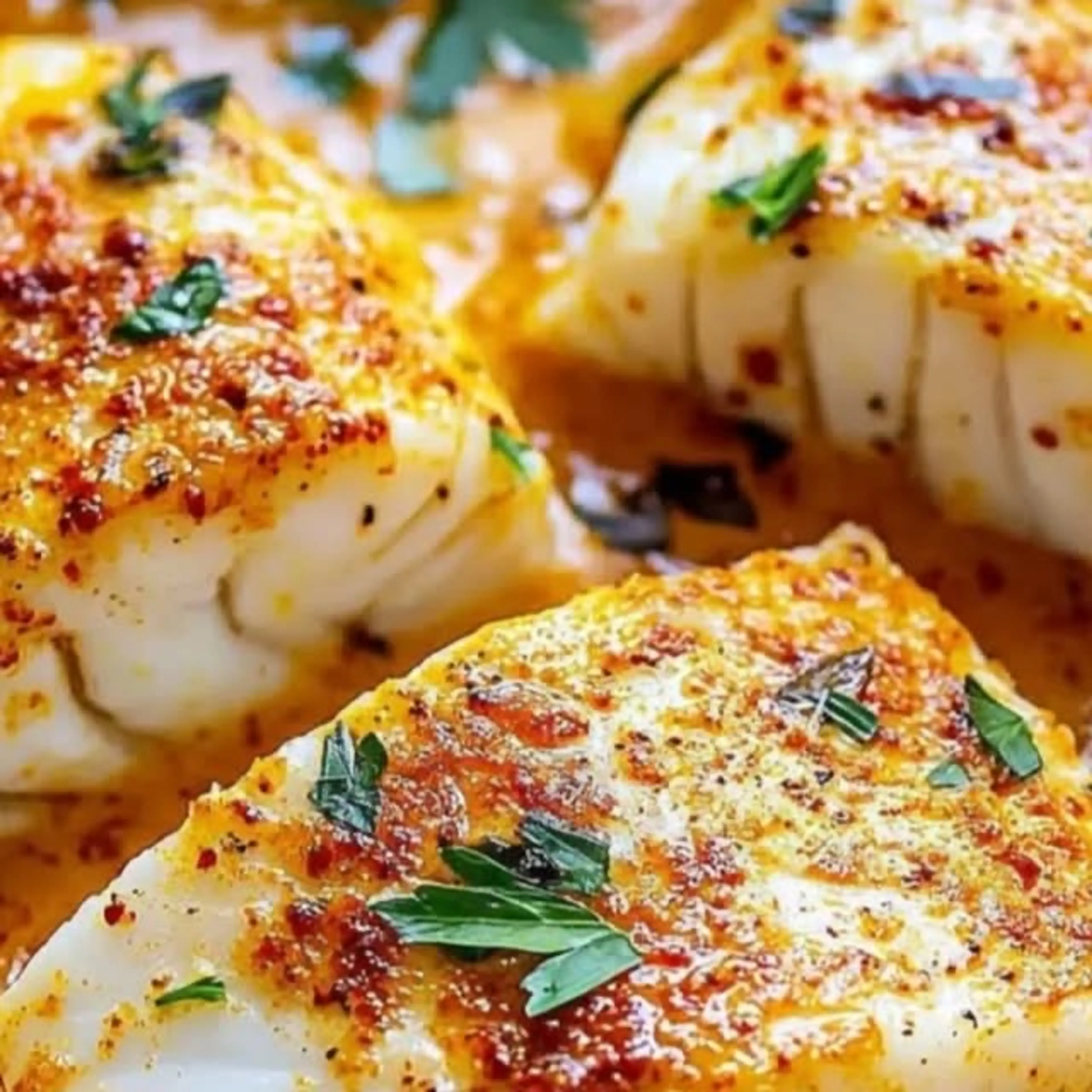 Cod in Roasted Red Pepper Sauce