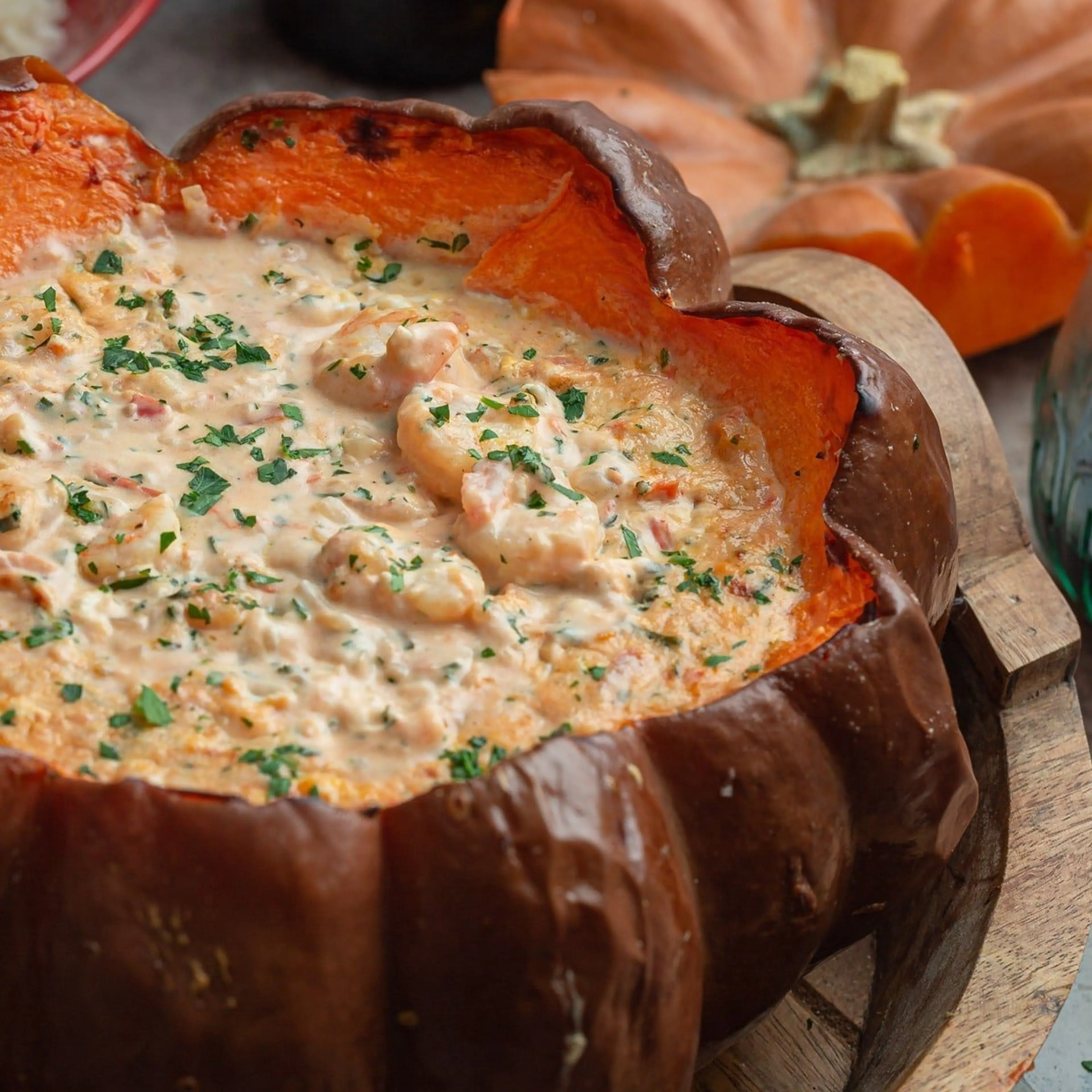 Camarão na Moranga (Brazilian Shrimp Stuffed Pumpkin)