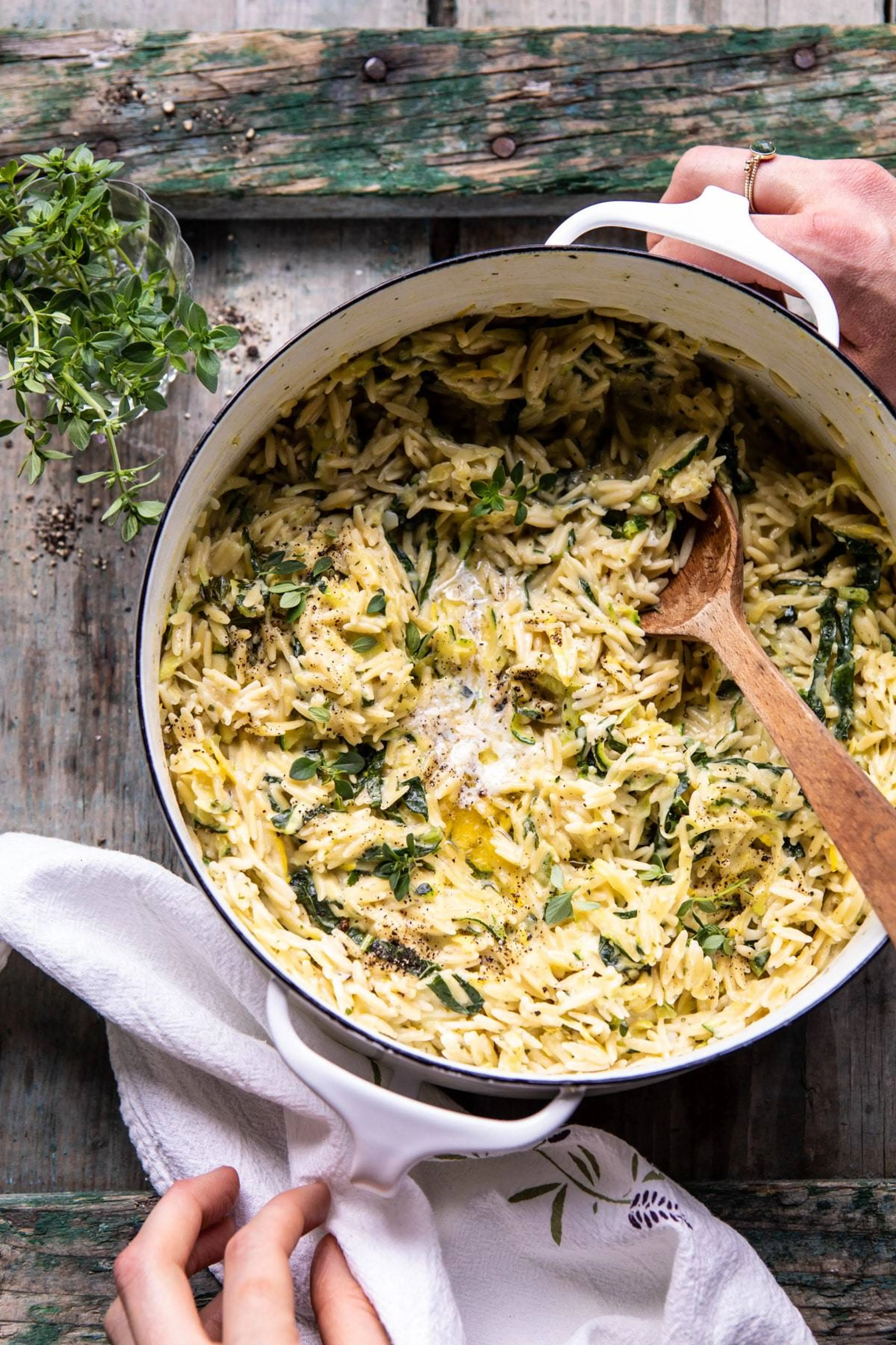Souper Creamy Lemon Butter Cheesy Zucchini Orzo