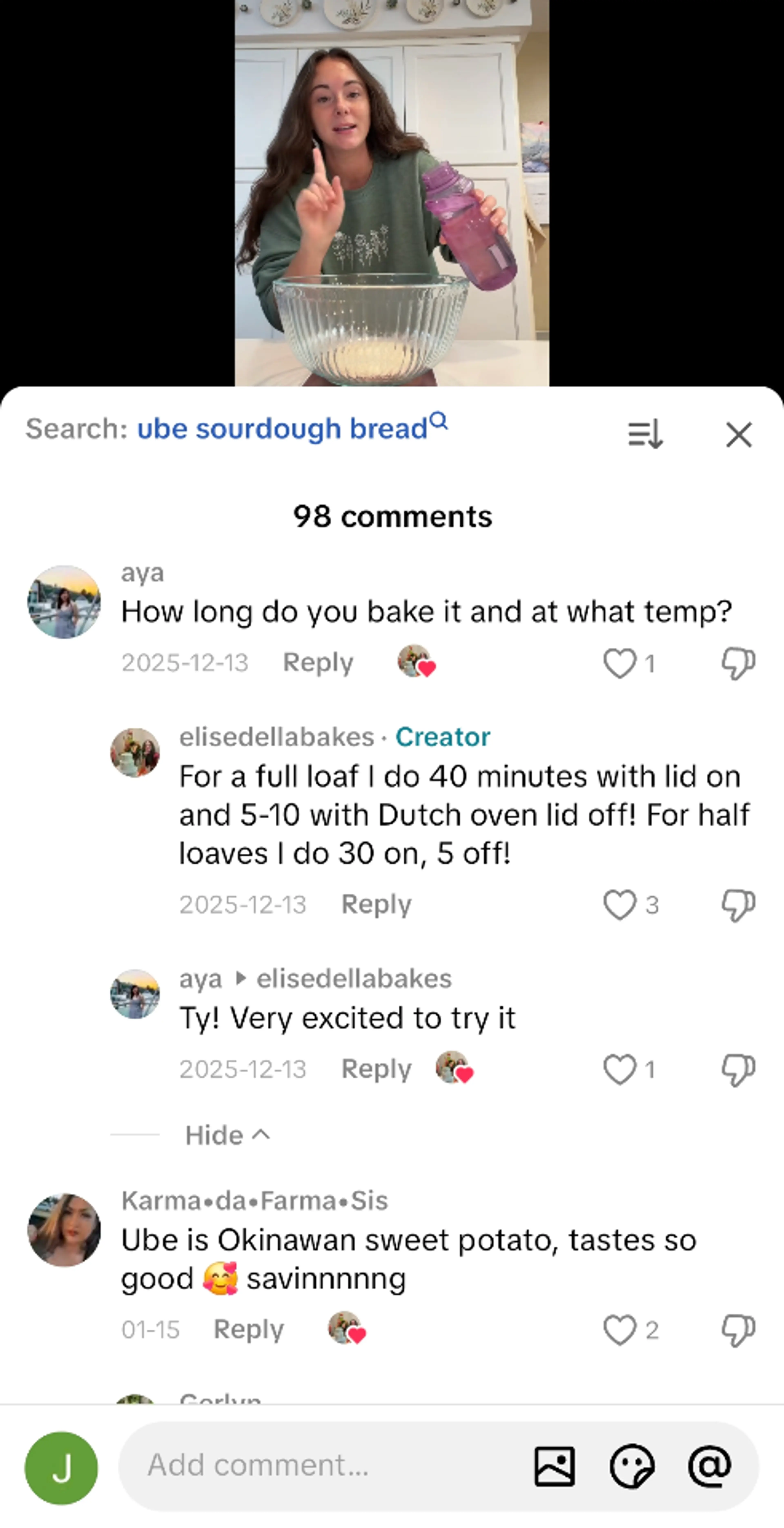 elisedellabakes Ube White Chocolate Sourdough