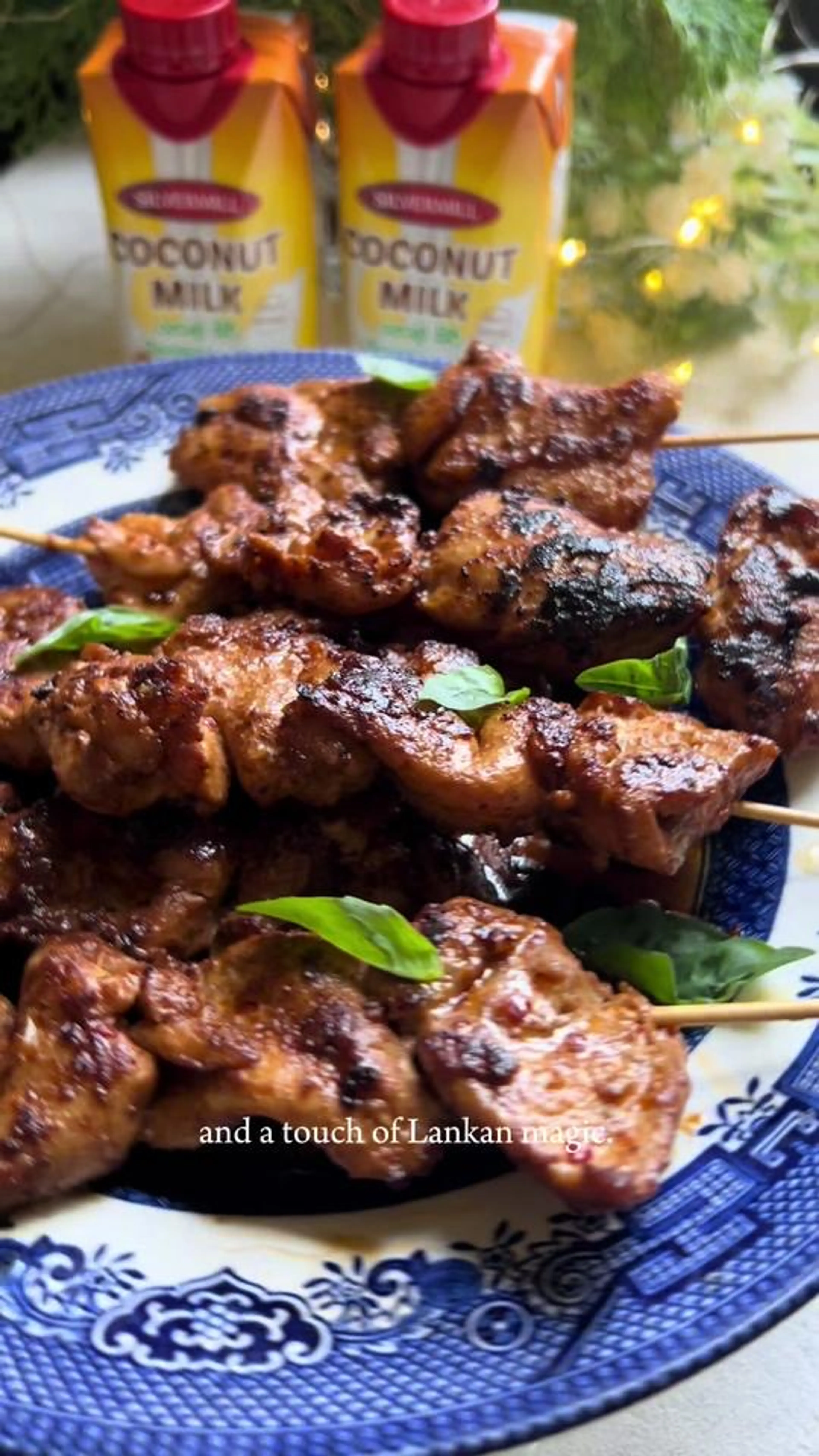 Coconut Chicken Satay with a Sri Lankan Twist