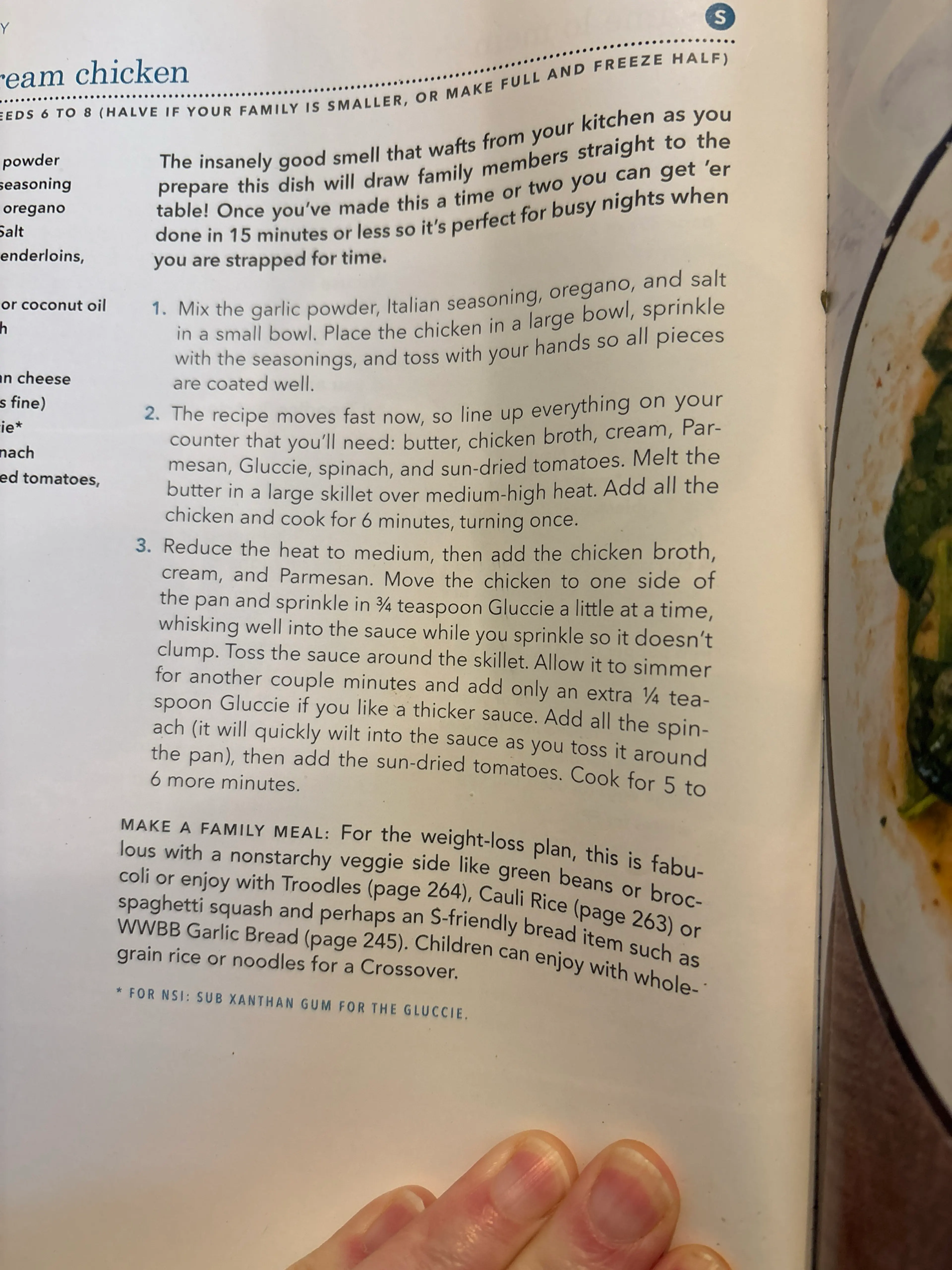 Tuscan Cream Chicken - Trim Healthy Mama