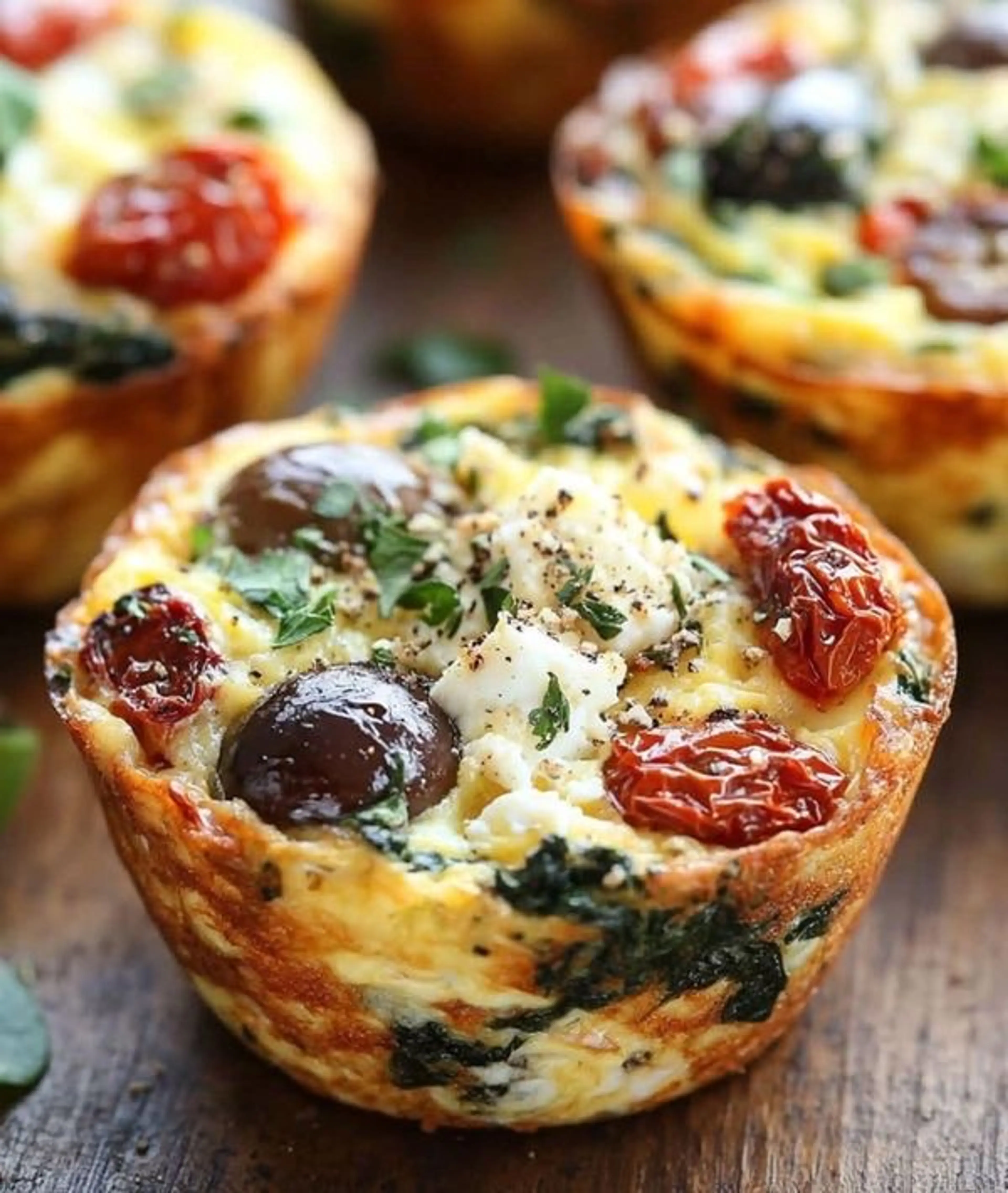 Mediterranean Egg Muffins with Sun-dried Tomatoes Kalamata O