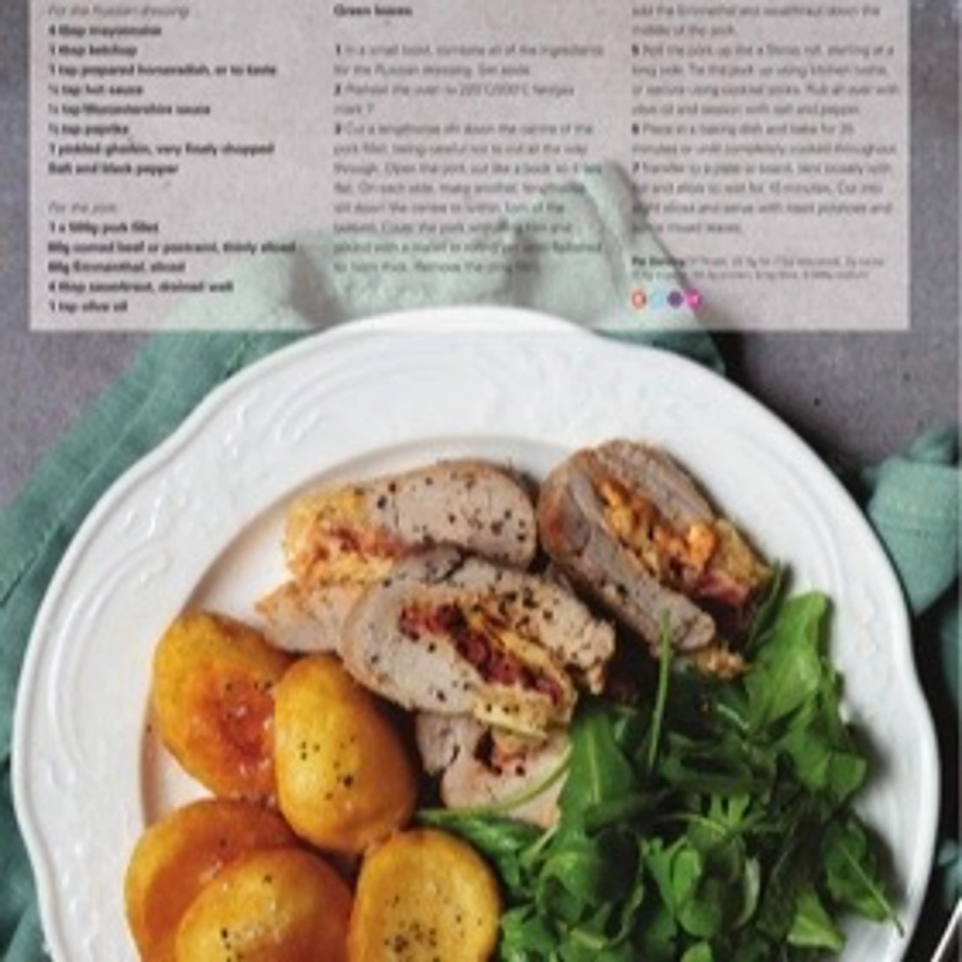 Reuben stuffed roast pork
