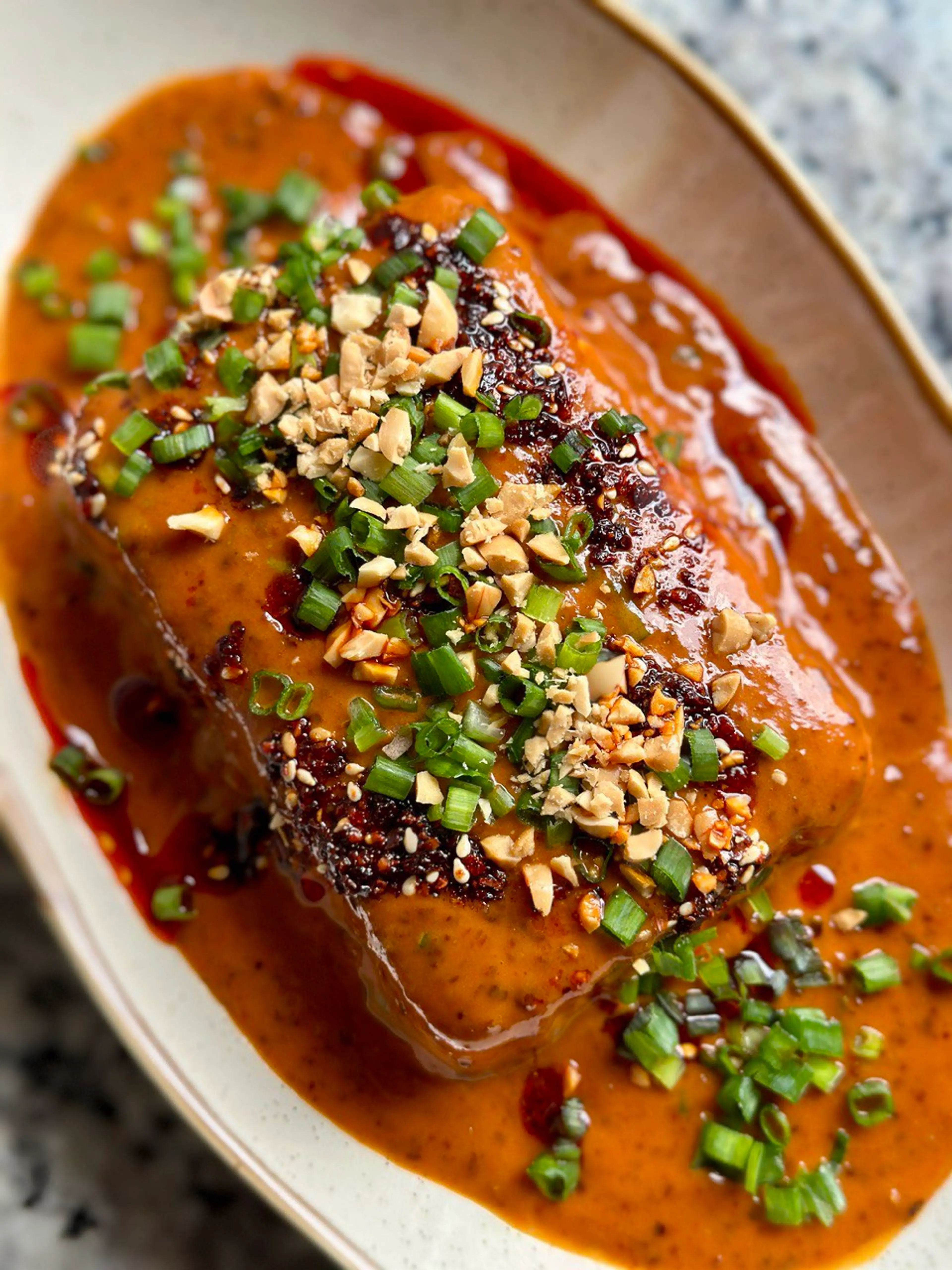 5-minute Peanut Gochujang Tofu