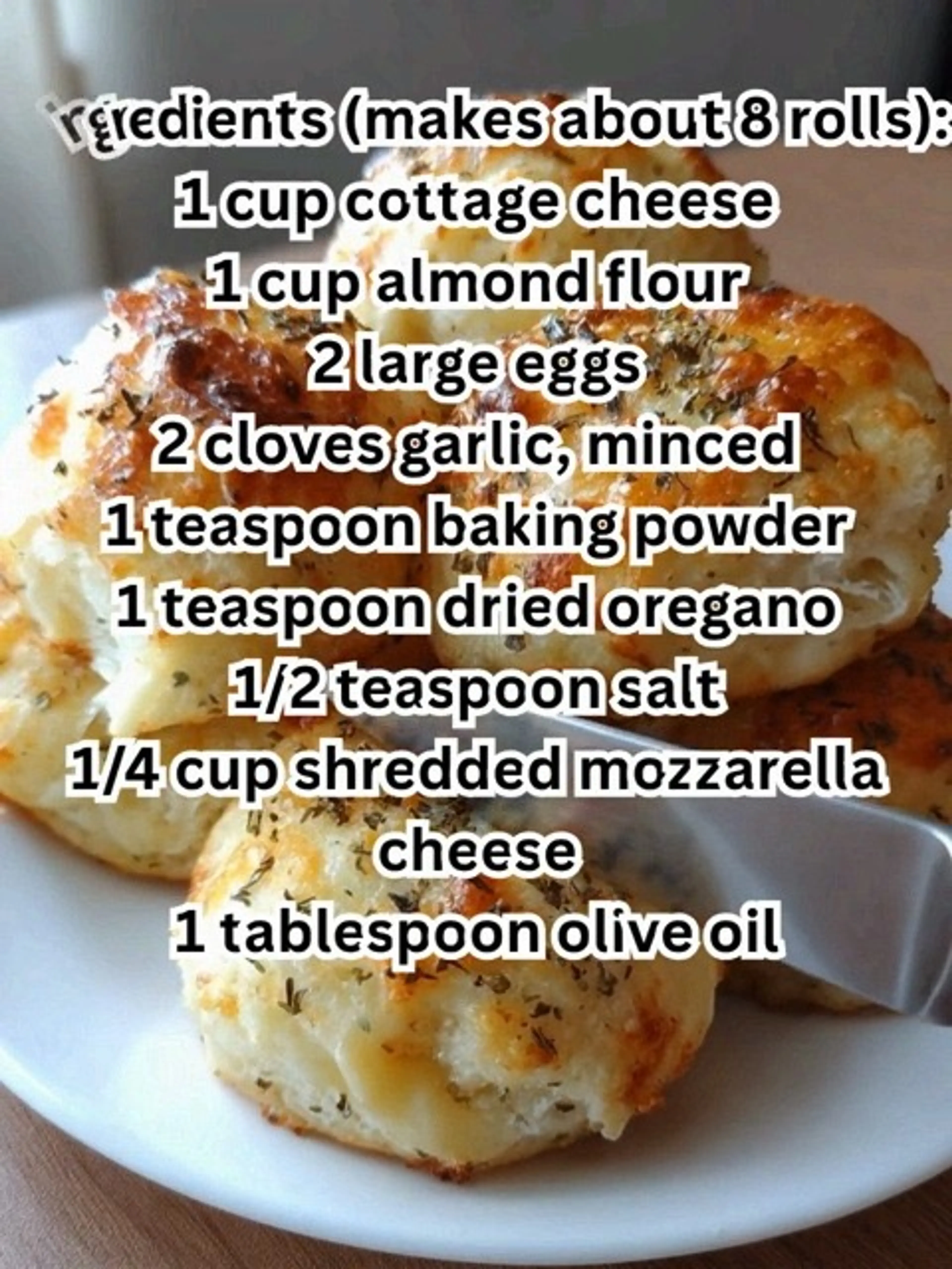 Fluffy Cottage Cheese Garlic Rolls – Low-carb Bread Alternat