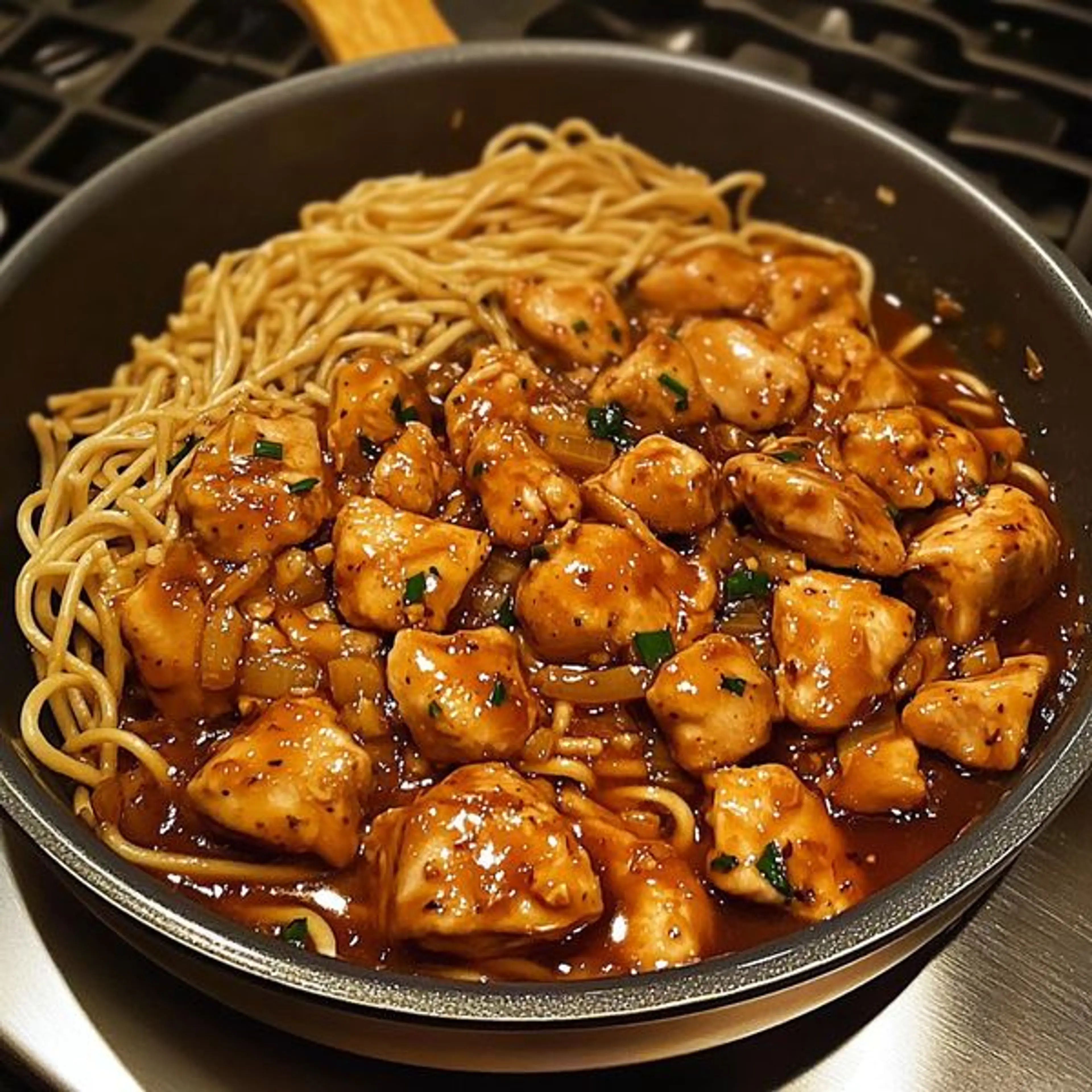 One-pot Honey Garlic Chicken and Noodles
