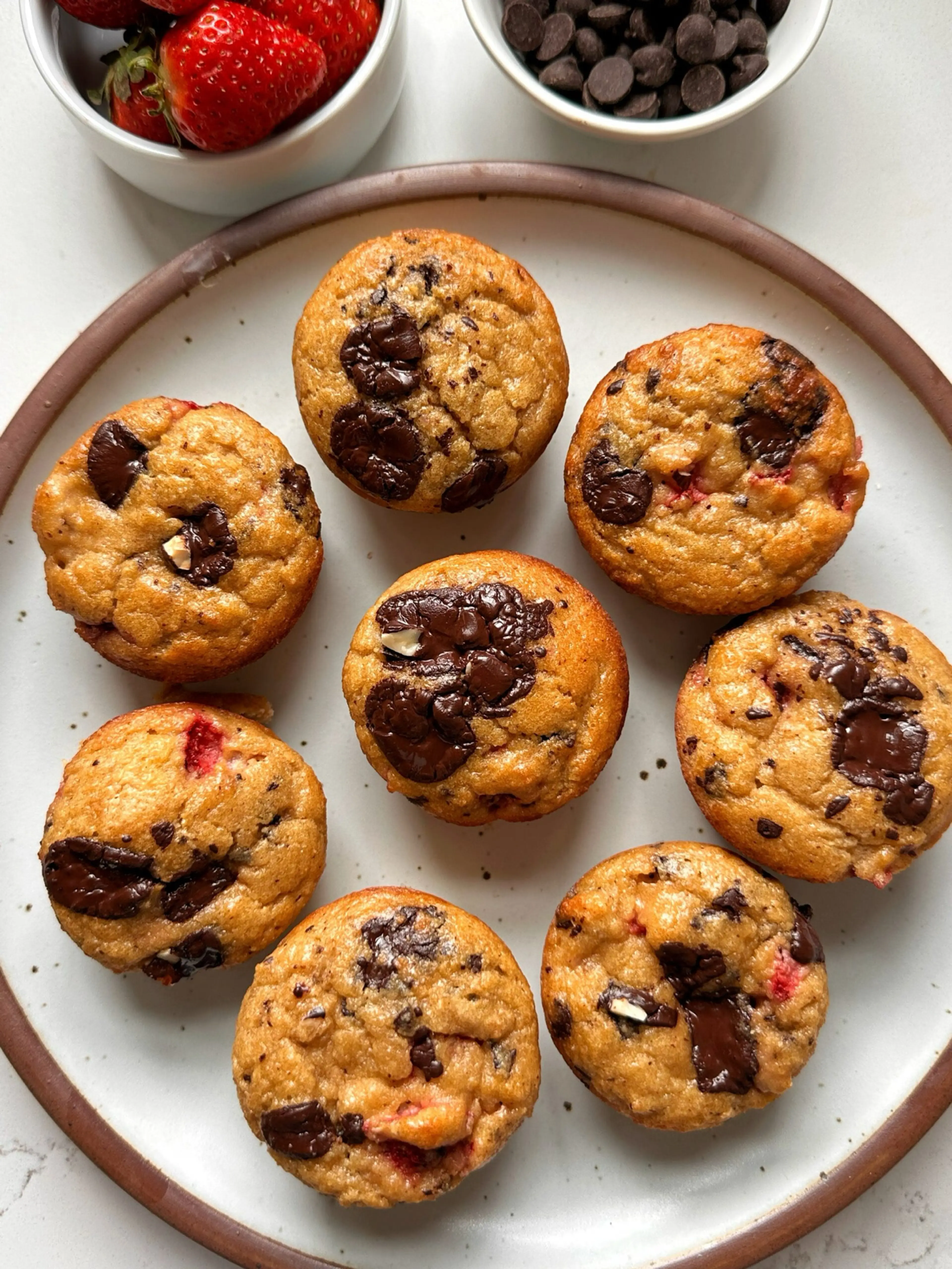 Healthy Chocolate Strawberry Muffins (gluten-free)