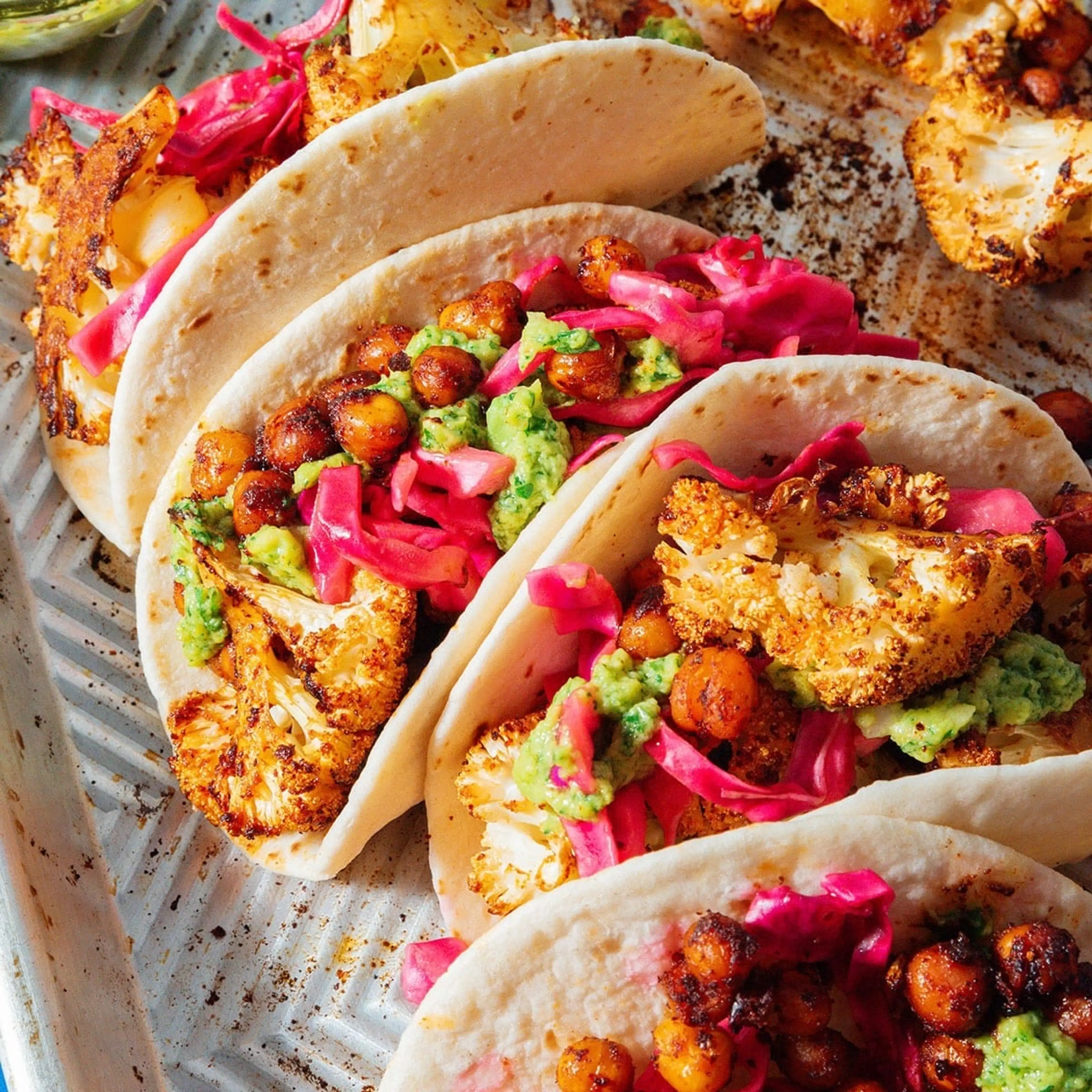 Roasted Cauliflower Tacos With Avocado Sauce