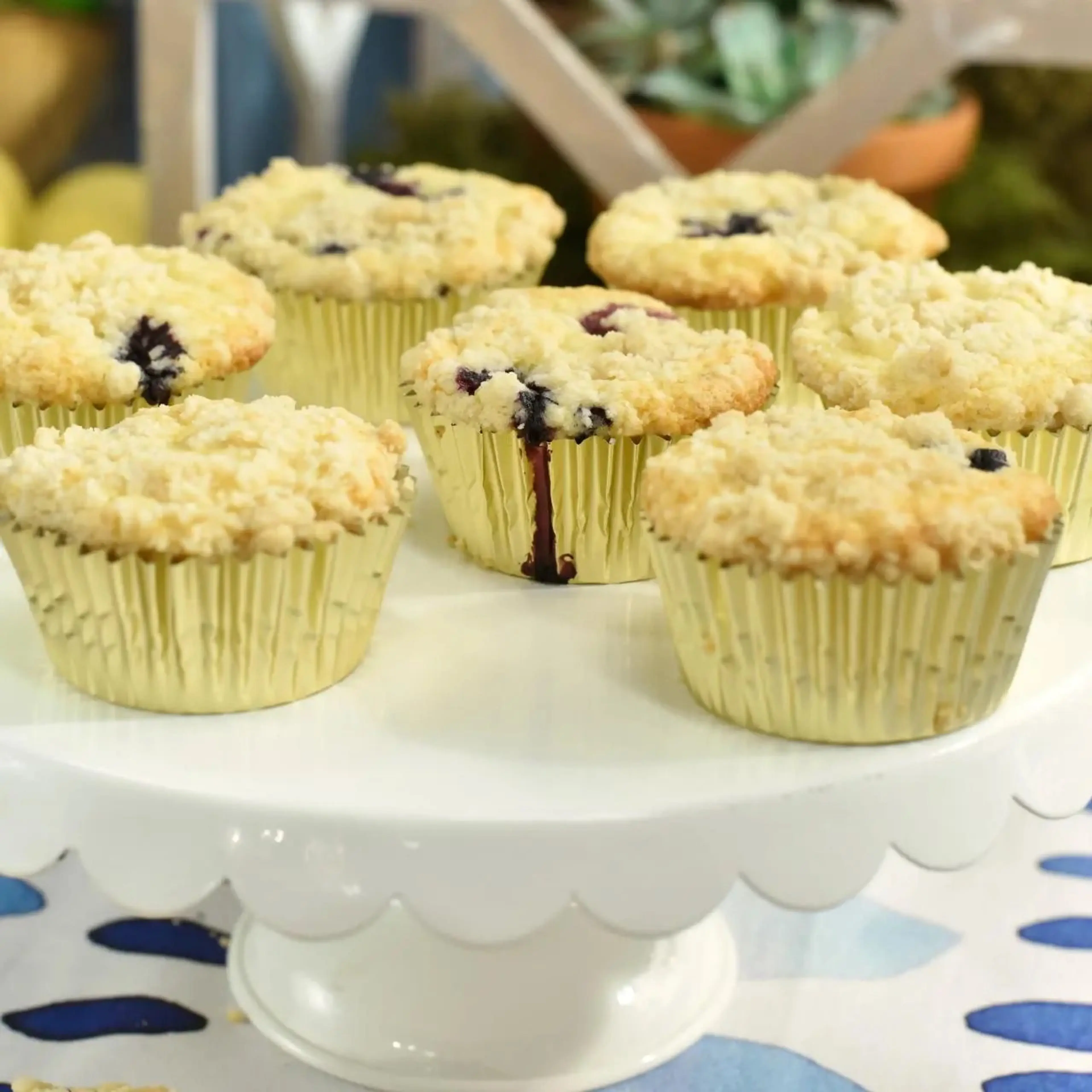 Lemon Blues Muffins with Crumble Topping