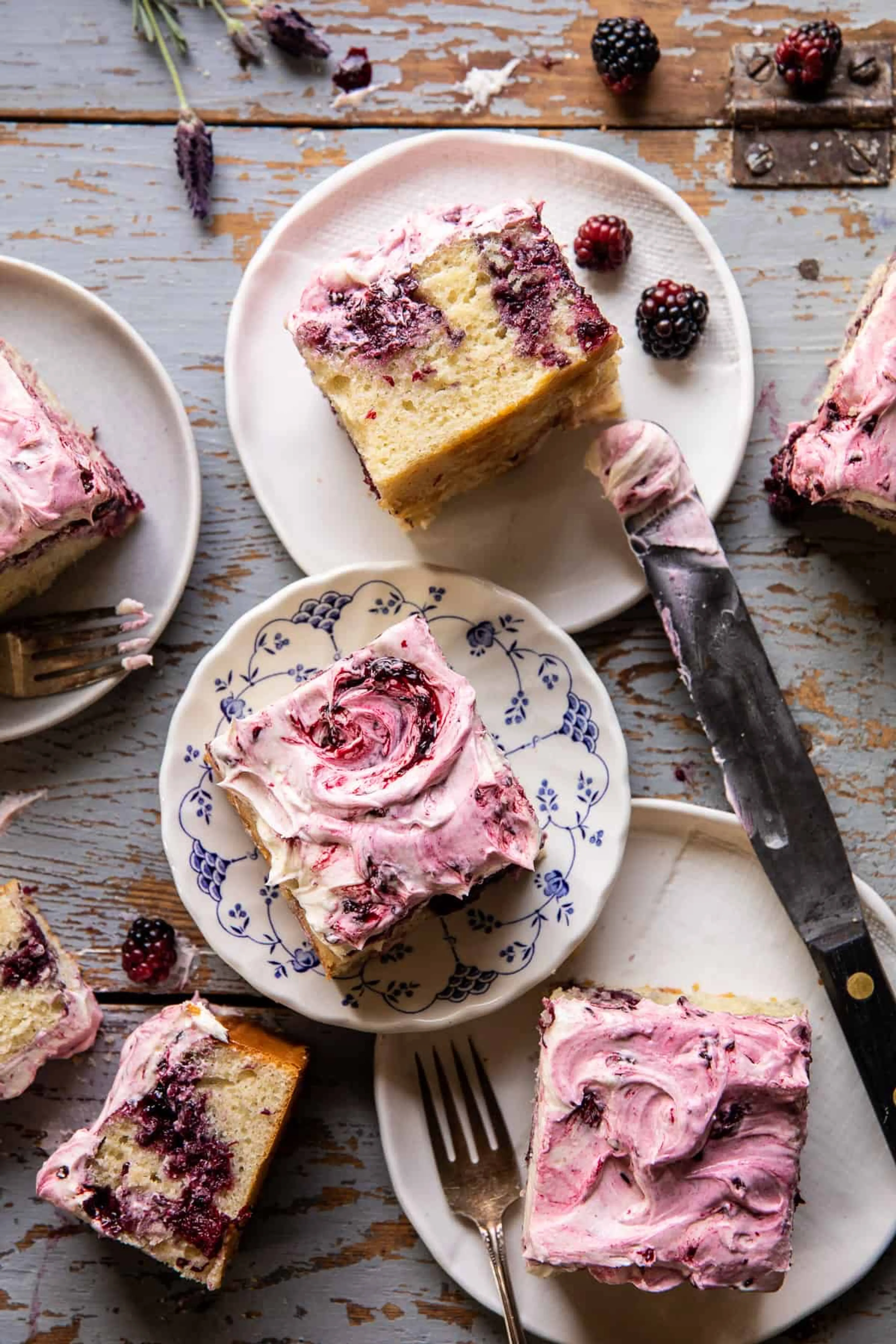 Swirled Blackberry Lavender Sheet Cake