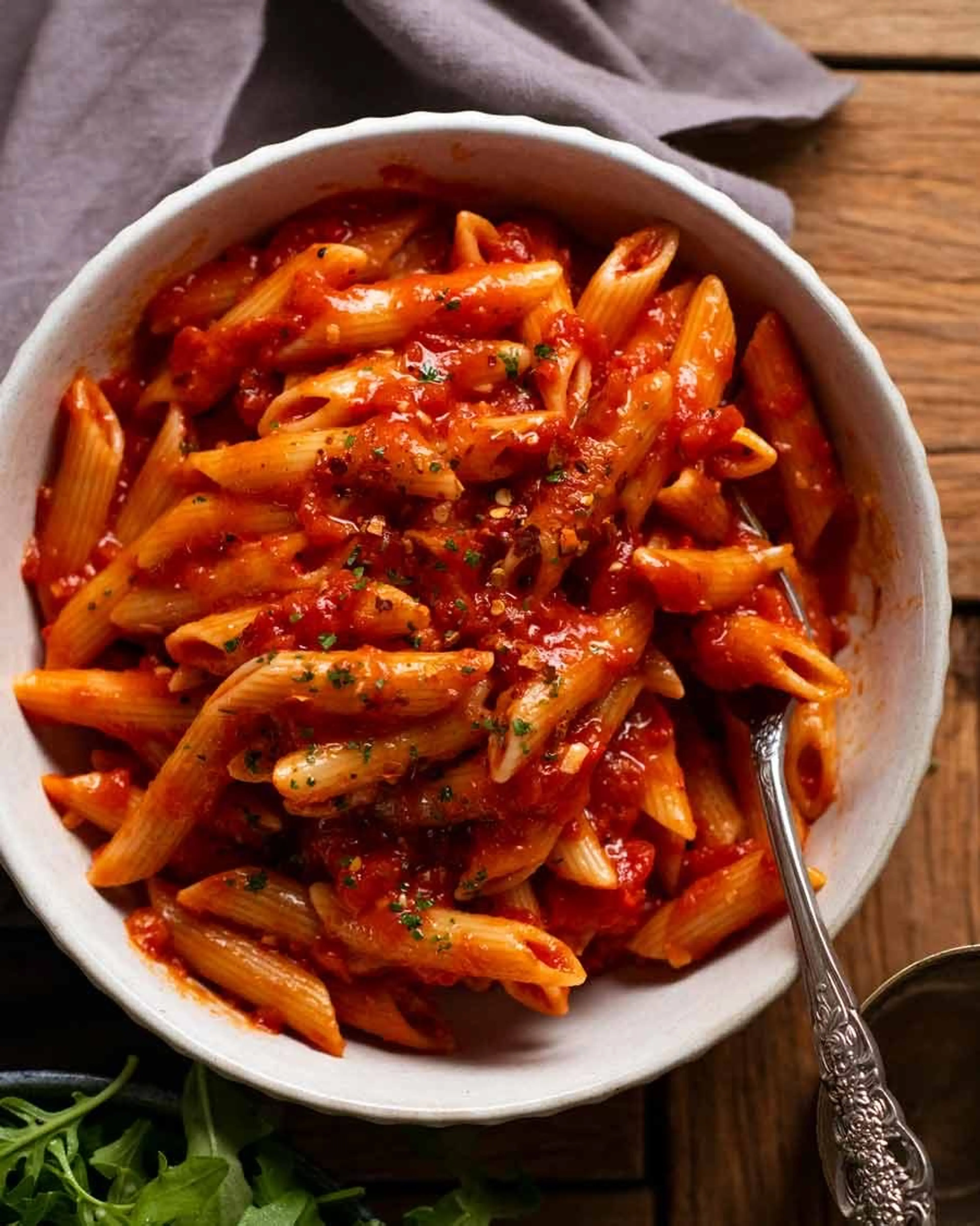 Penne all'Arrabbiata (spicy tomato pasta)