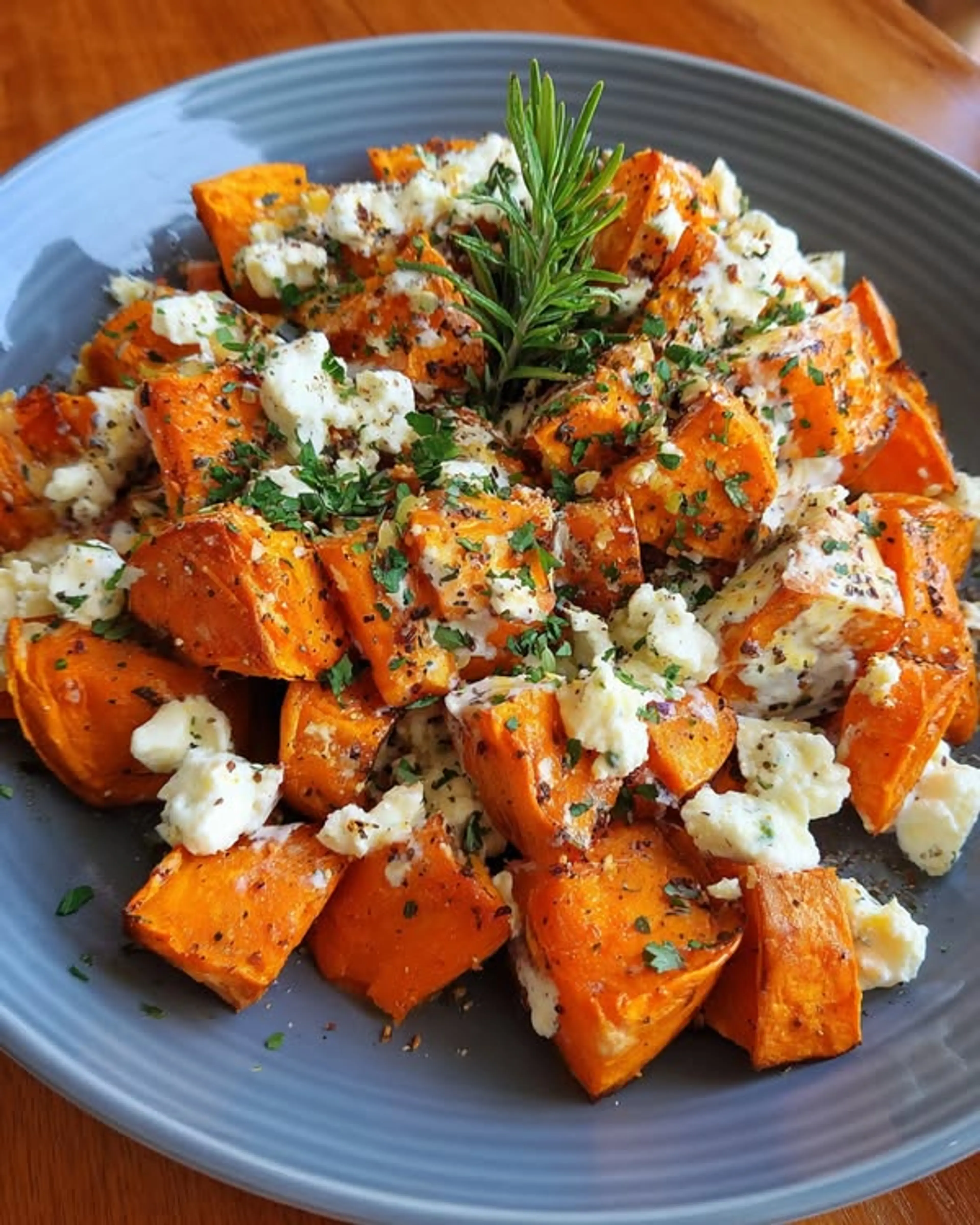 Rosemary-roasted Sweet Potatoes with Creamy Feta
