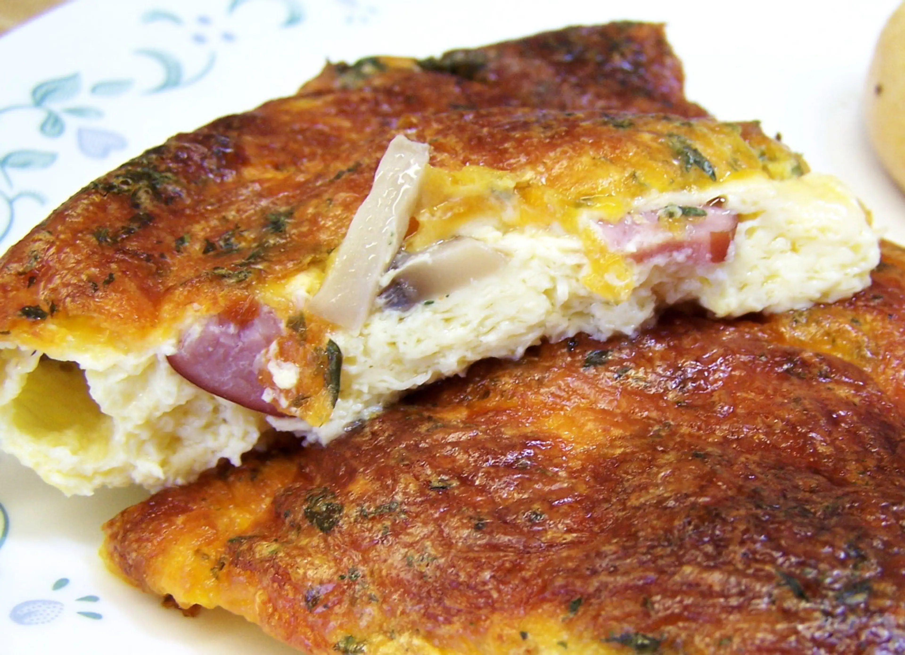 Canadian Bacon & Cheddar Cheese Flan