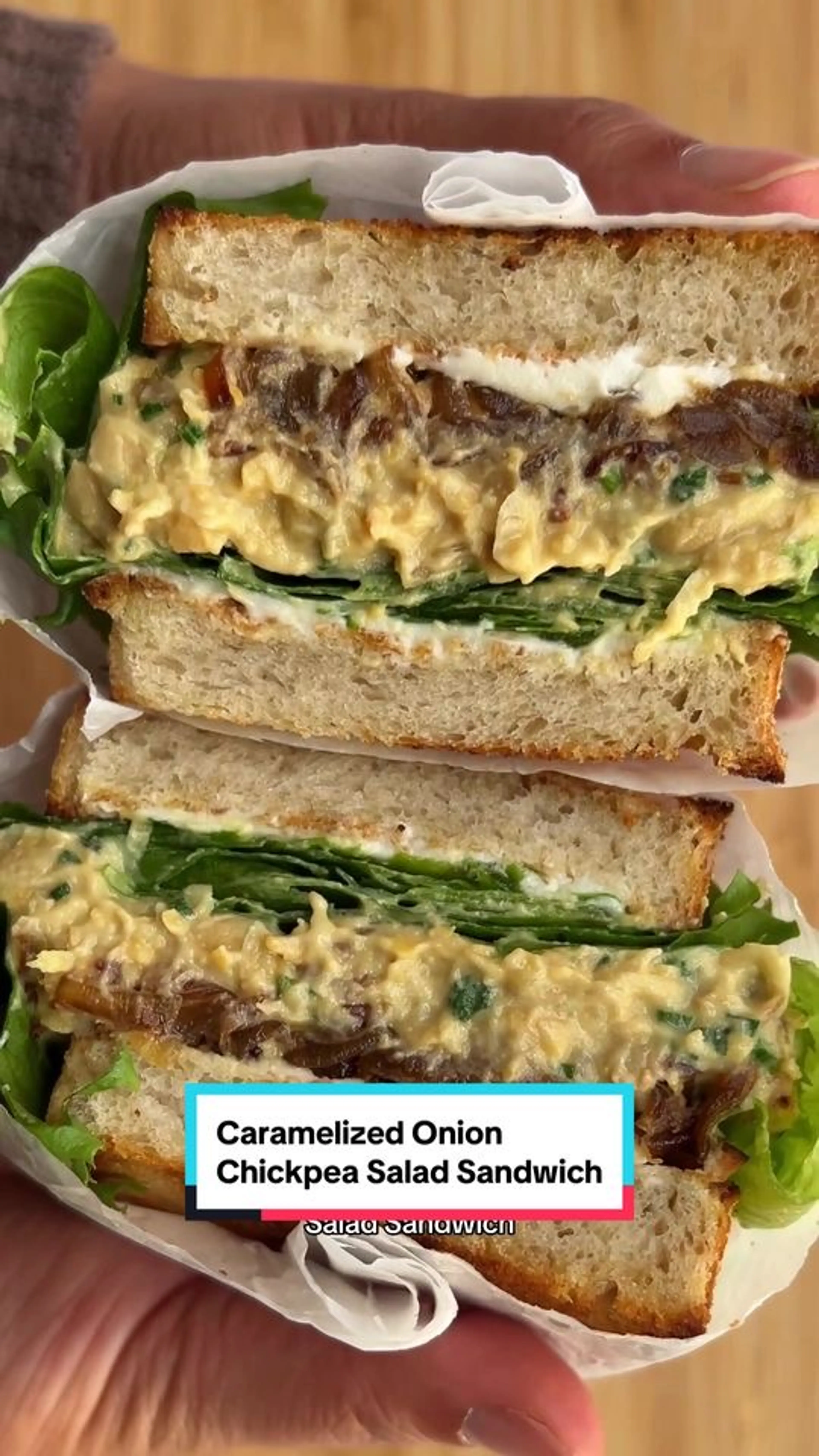 Caramelized Onion Chickpea Salad Sandwich