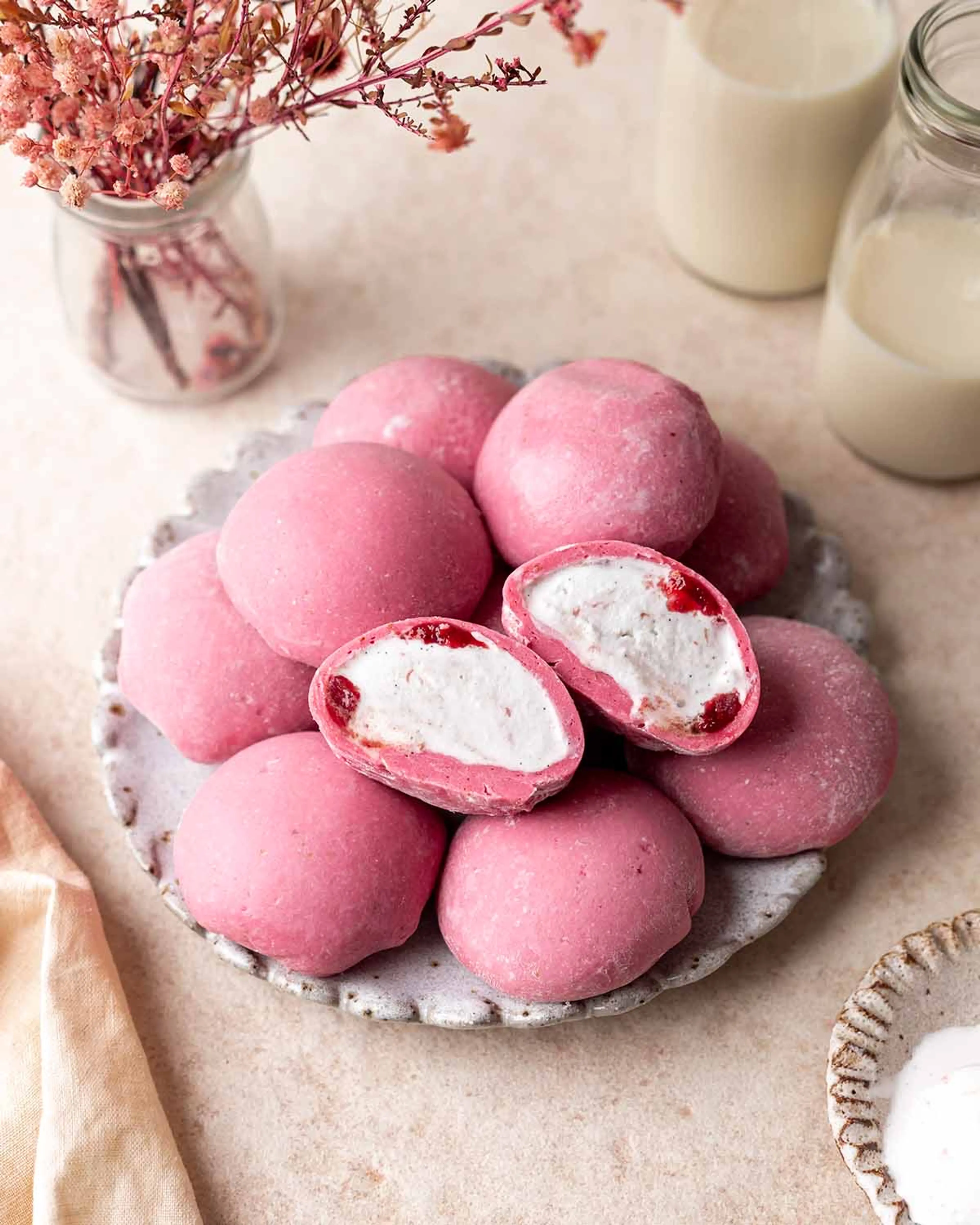 Strawberry Mochi Ice Cream