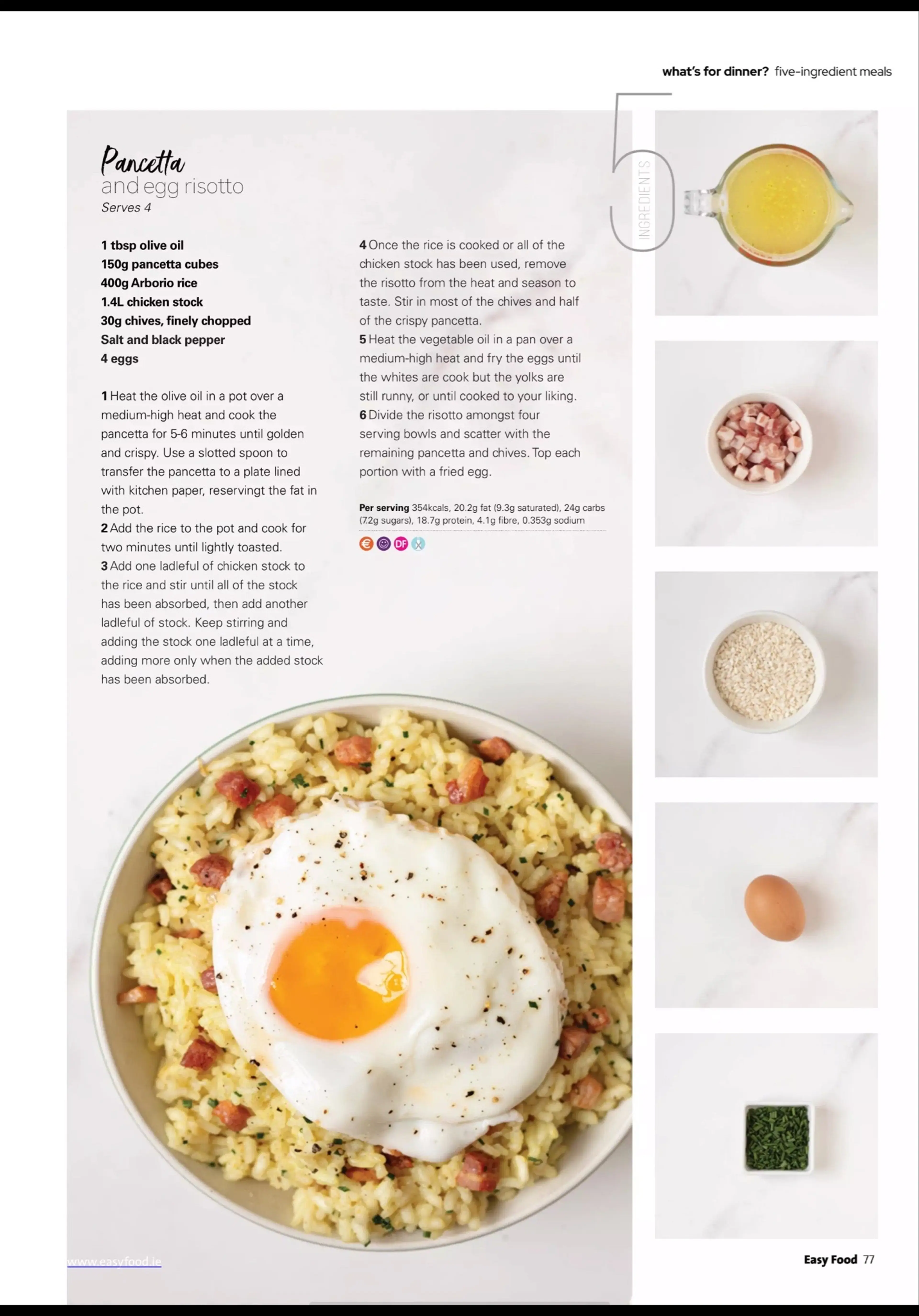 Pancetta and egg risotto
