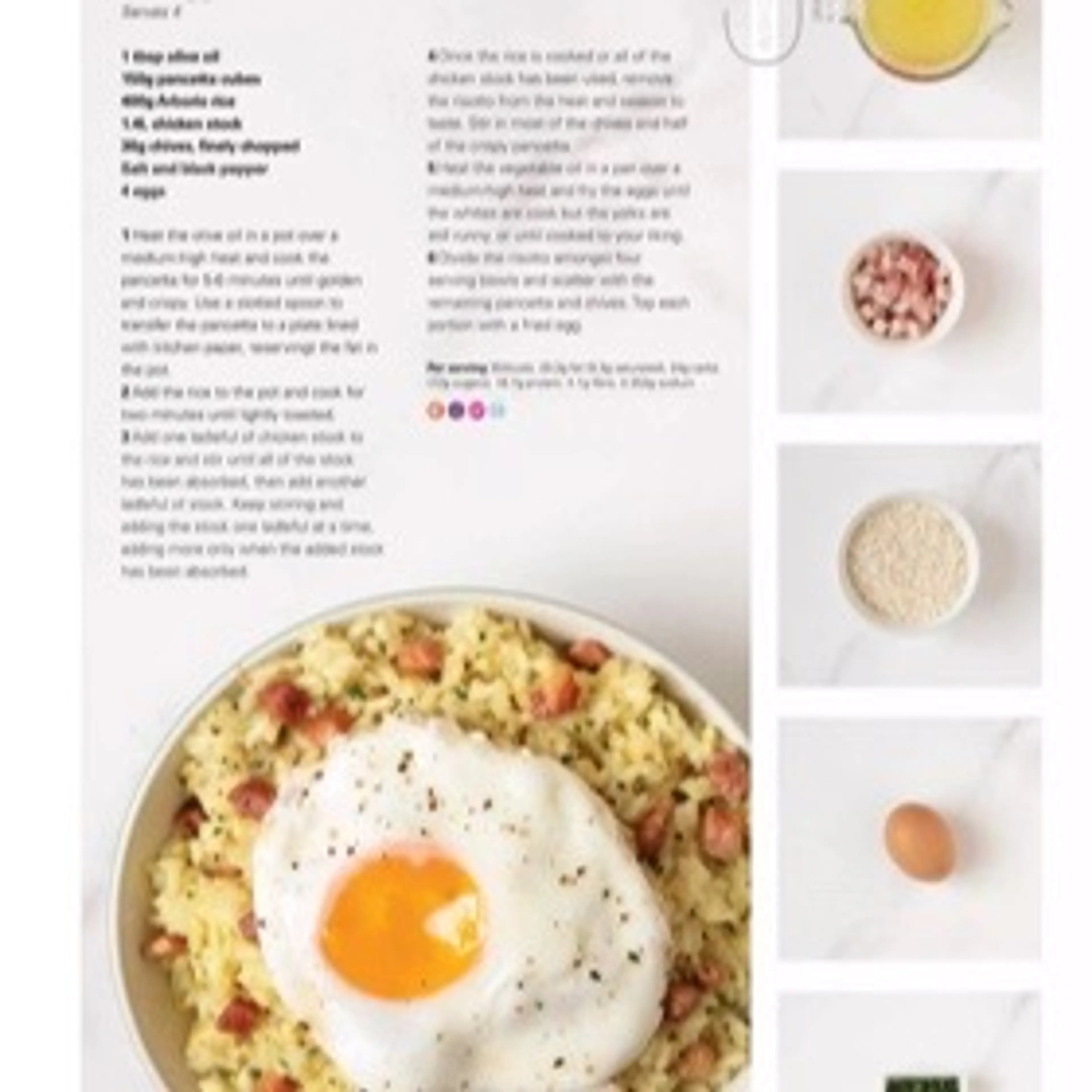 Pancetta and egg risotto