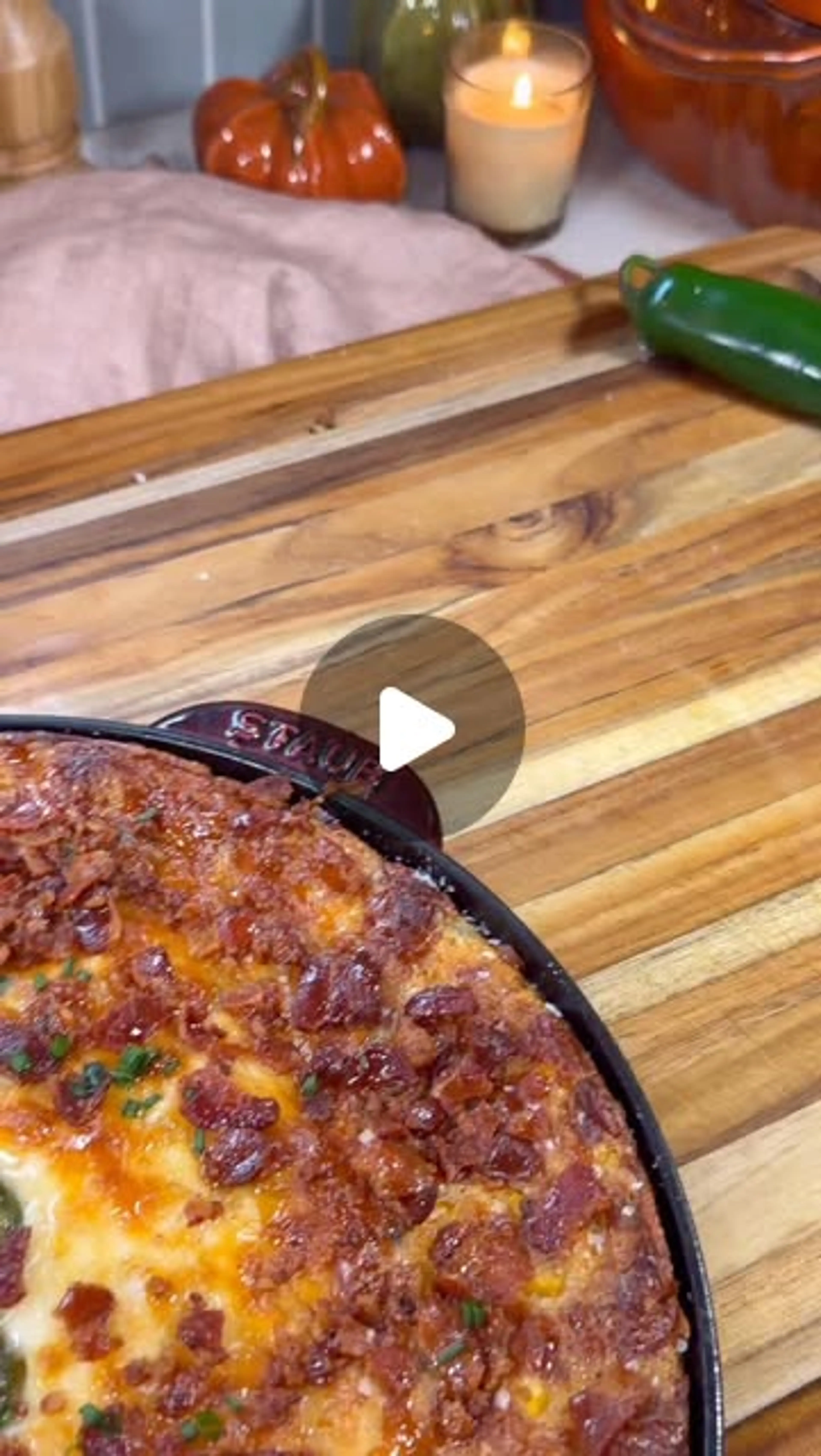 Jalapeño, Pepper Jack, and Bacon Corn Pudding